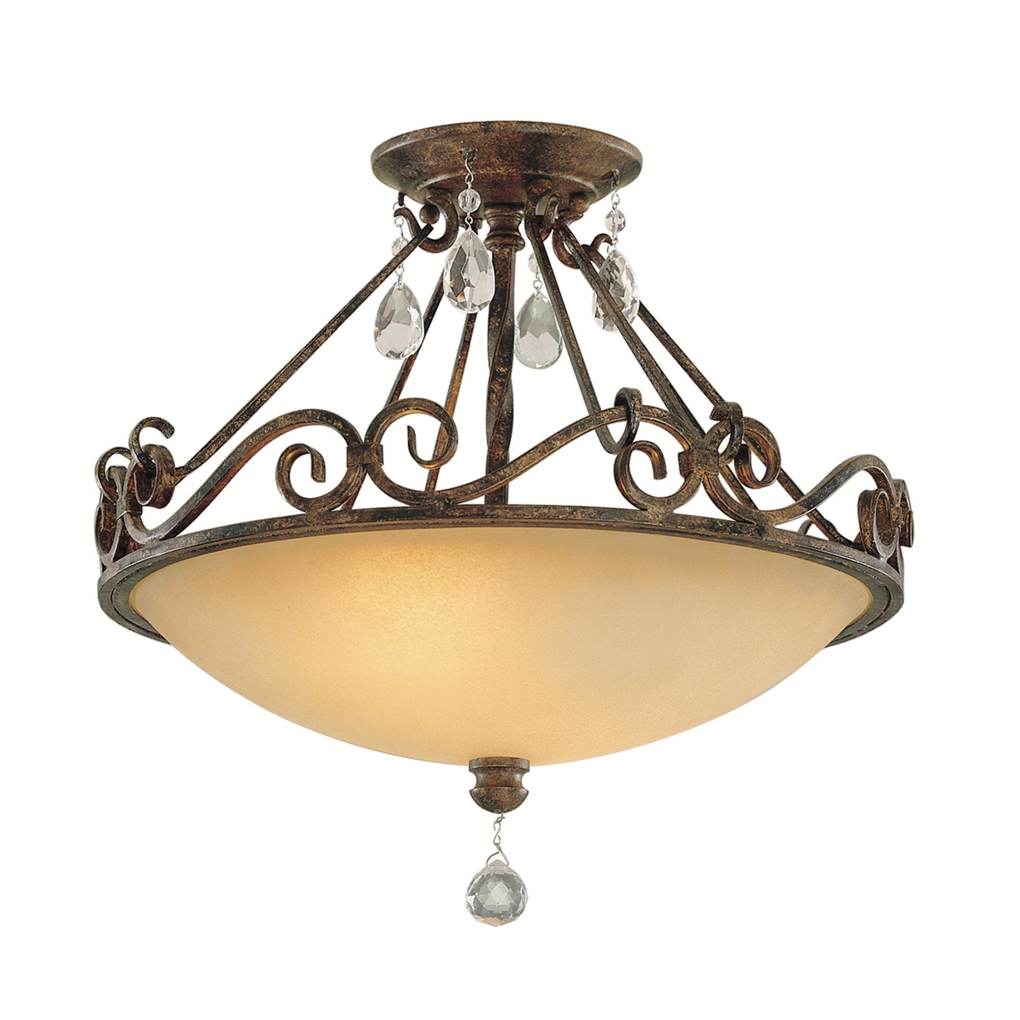 Feiss Chateau 2 Light Semi-Flush Fitting - Mocha Bronze