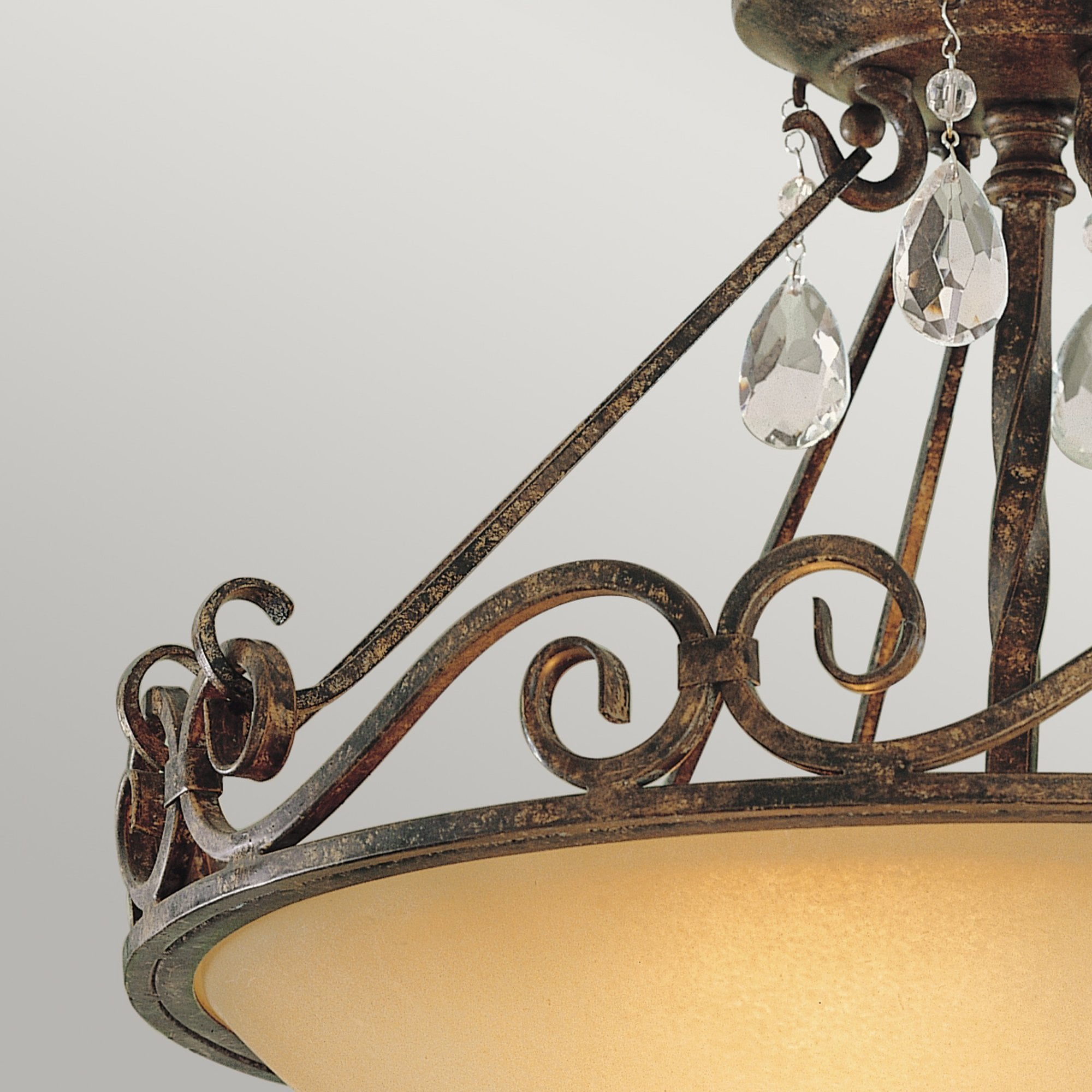 Feiss Chateau 2 Light Semi-Flush Fitting - Mocha Bronze