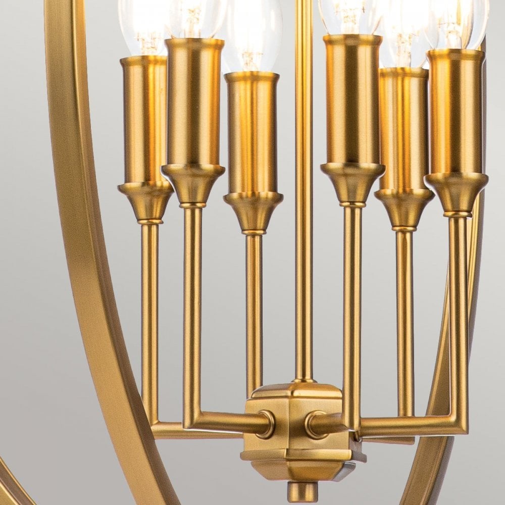 Feiss Corinne 6 Light Pendant - Burnished Brass