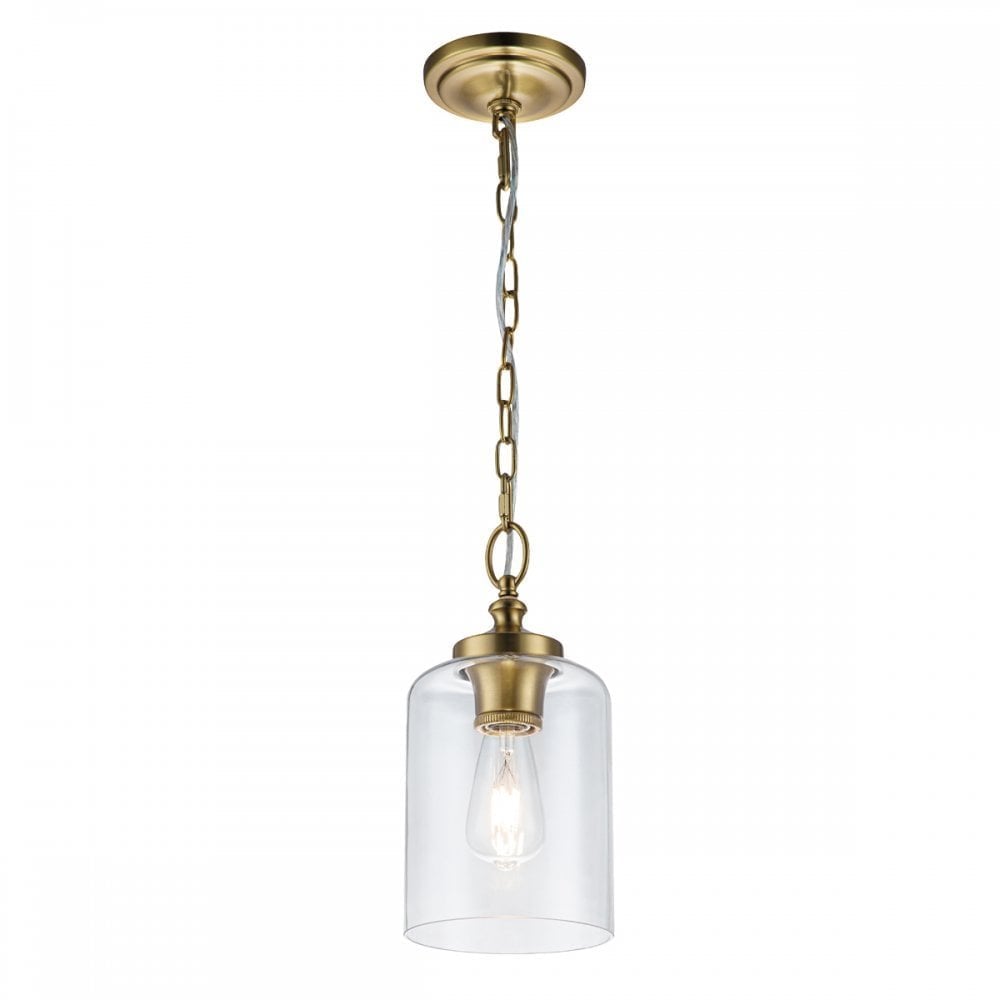 Feiss Hounslow Single Mini Pendant - Burnished Brass