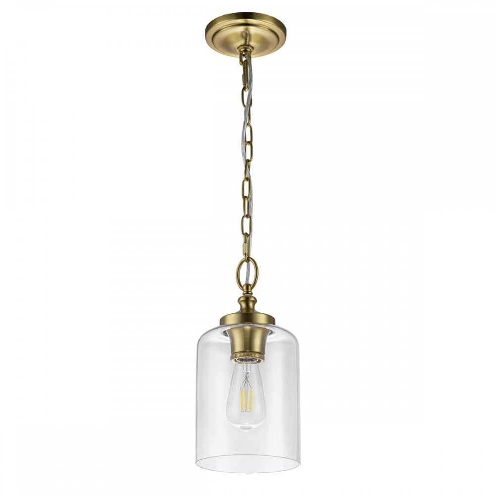 Feiss Hounslow Single Mini Pendant - Burnished Brass