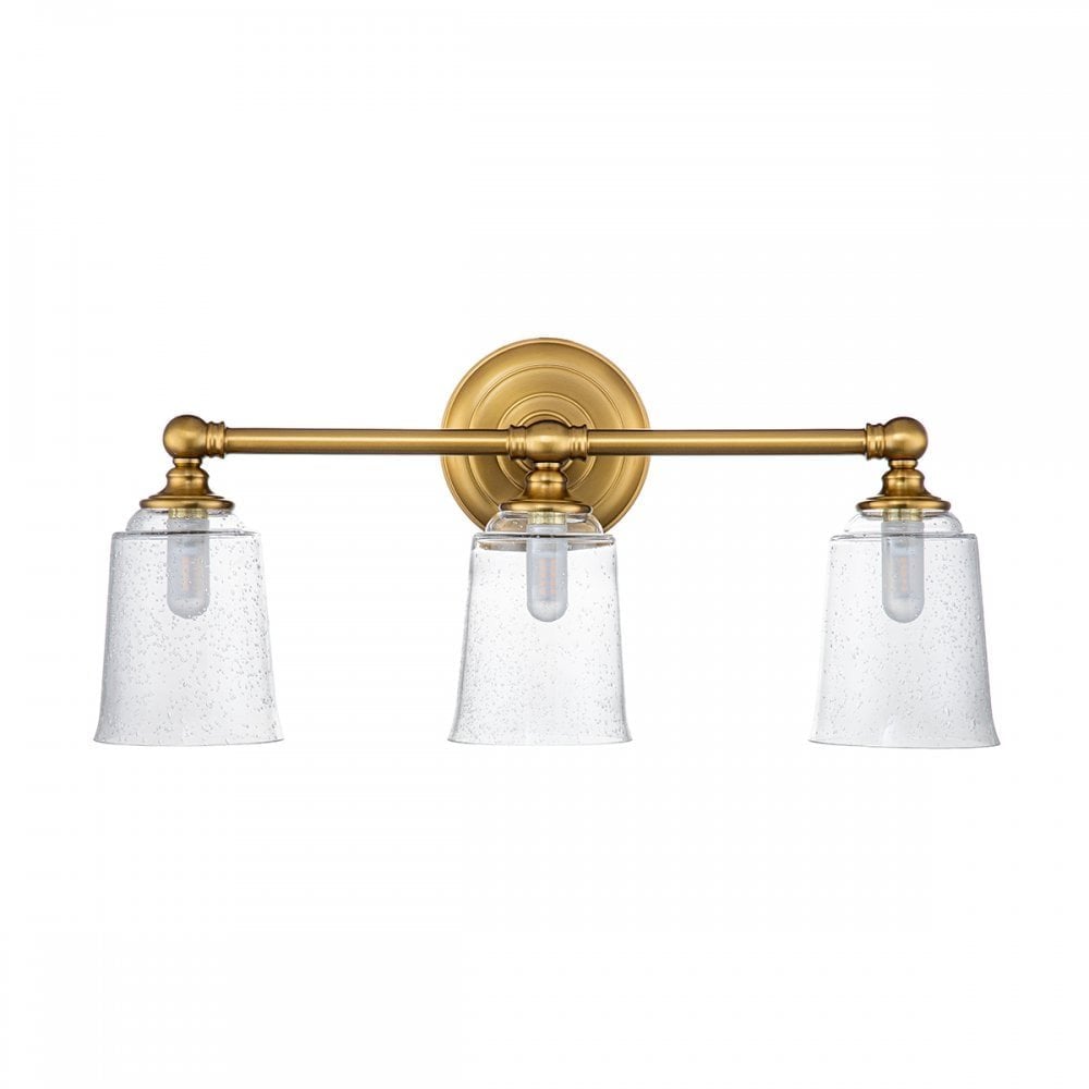 Feiss Huguenot Lake 3 Light Above Mirror Light - Burnished Brass