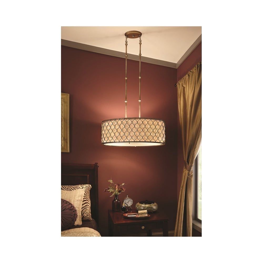 Feiss Lucia 3 Light Pendant - Burnished Silver