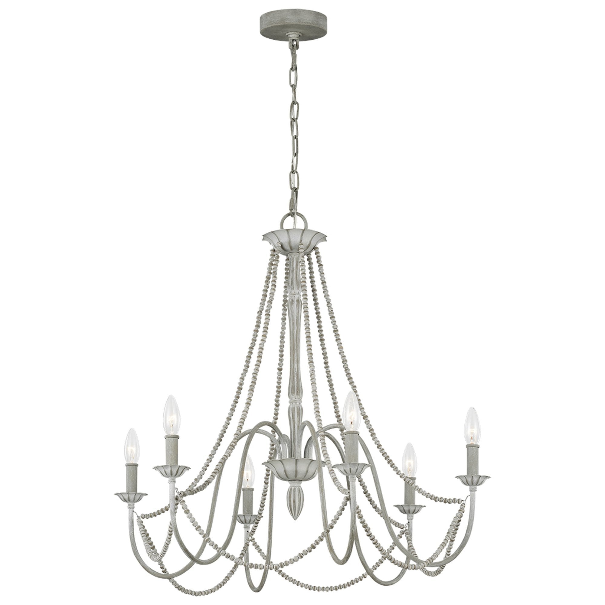 Feiss Maryville 6 Light Chandelier - Washed Grey