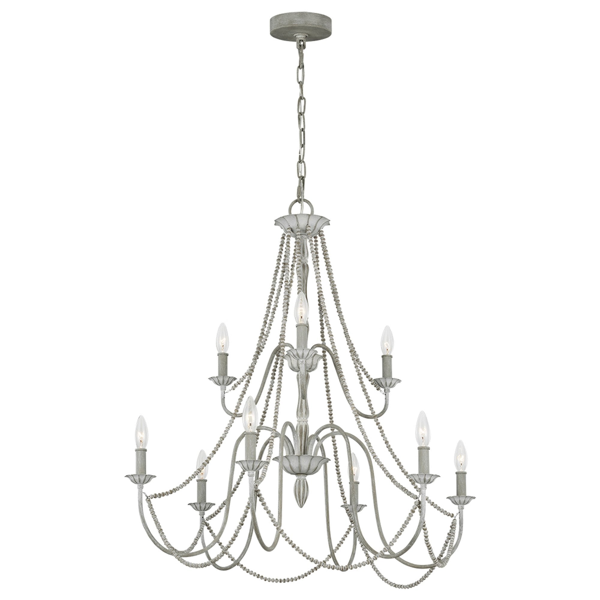 Feiss Maryville 9 Light Chandelier - Washed Grey