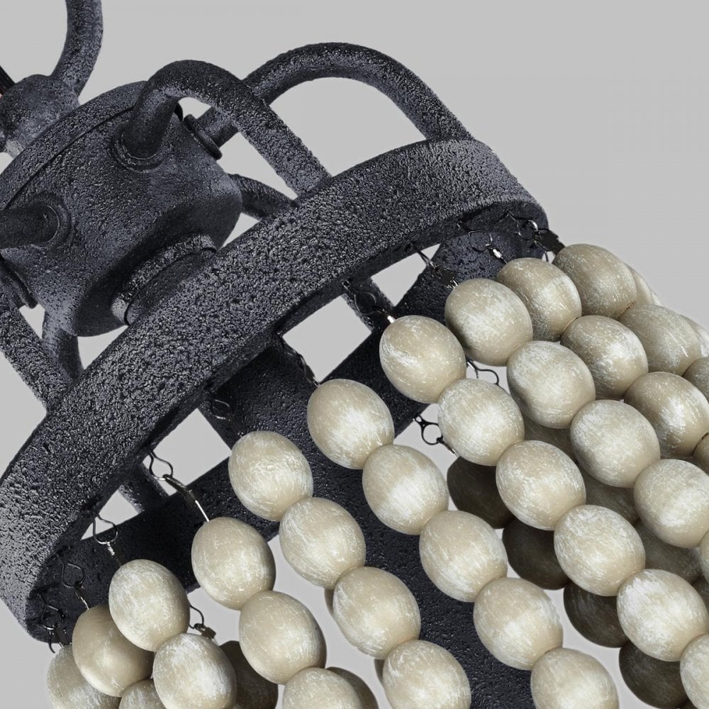 Feiss Nori 6 Light Chandelier - Dark Weathered Zinc & Driftwood Grey