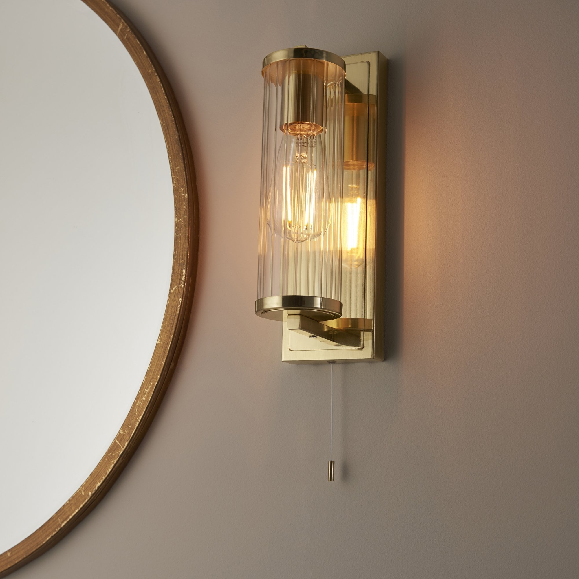 Endon Tube Wall Light - IP44 - Brushed Gold