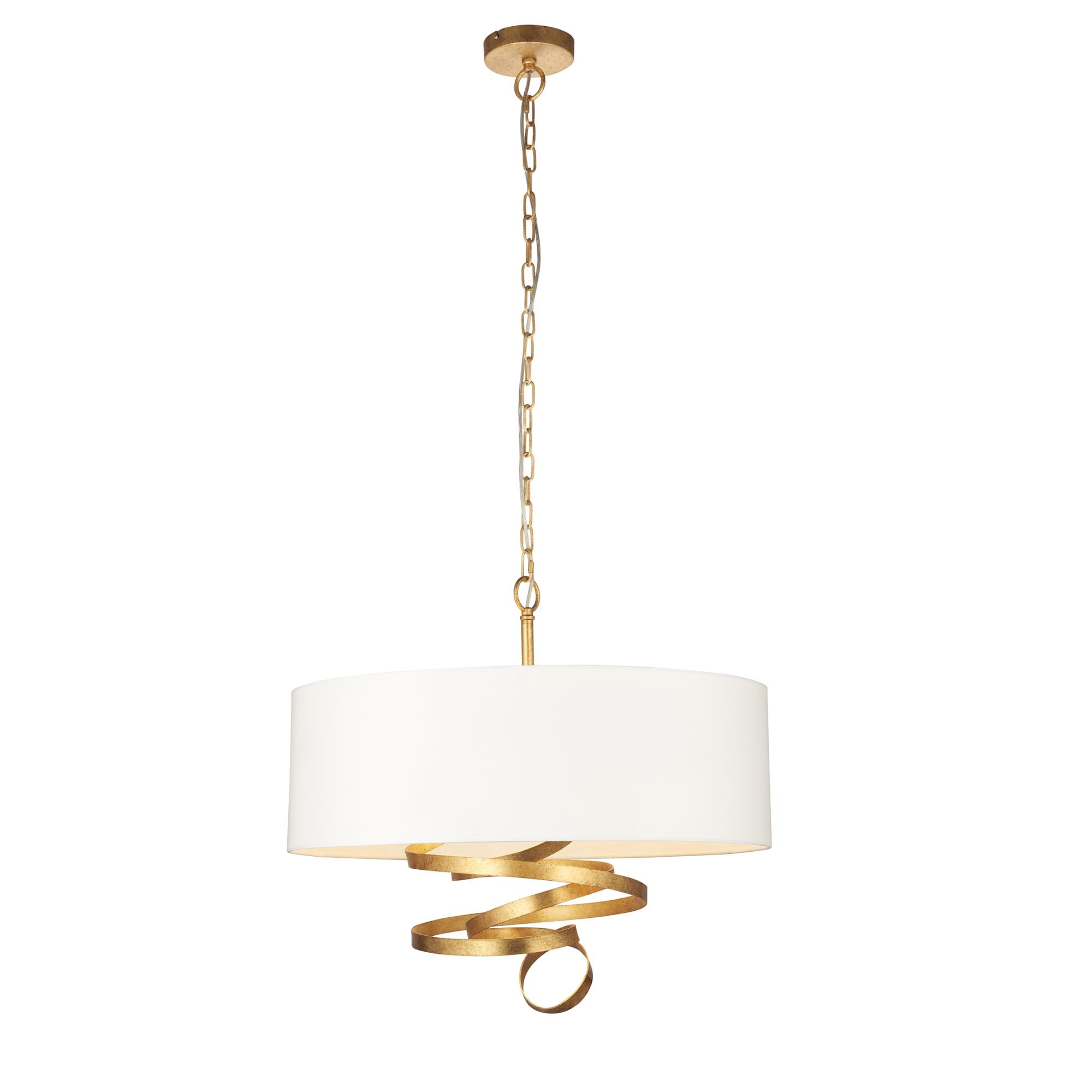 Utopia Swirl Pendant - Gold With Ivory Shade