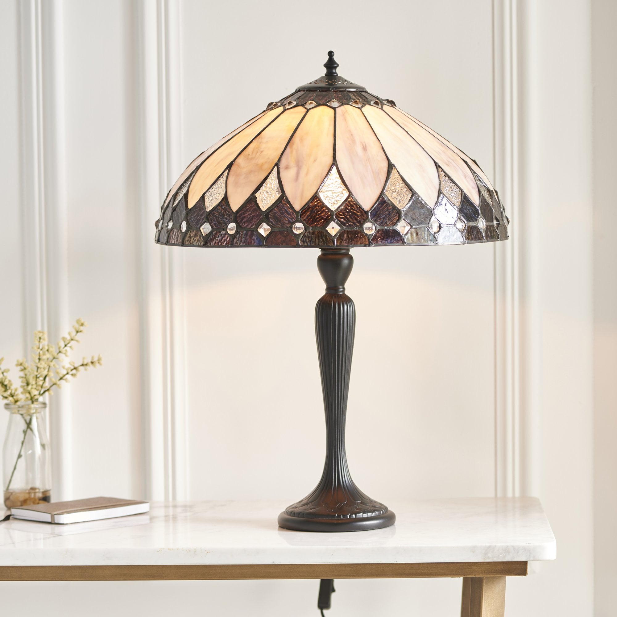 Interiors 1900 Brooklyn Medium Table Lamp - Tiffany Glass
