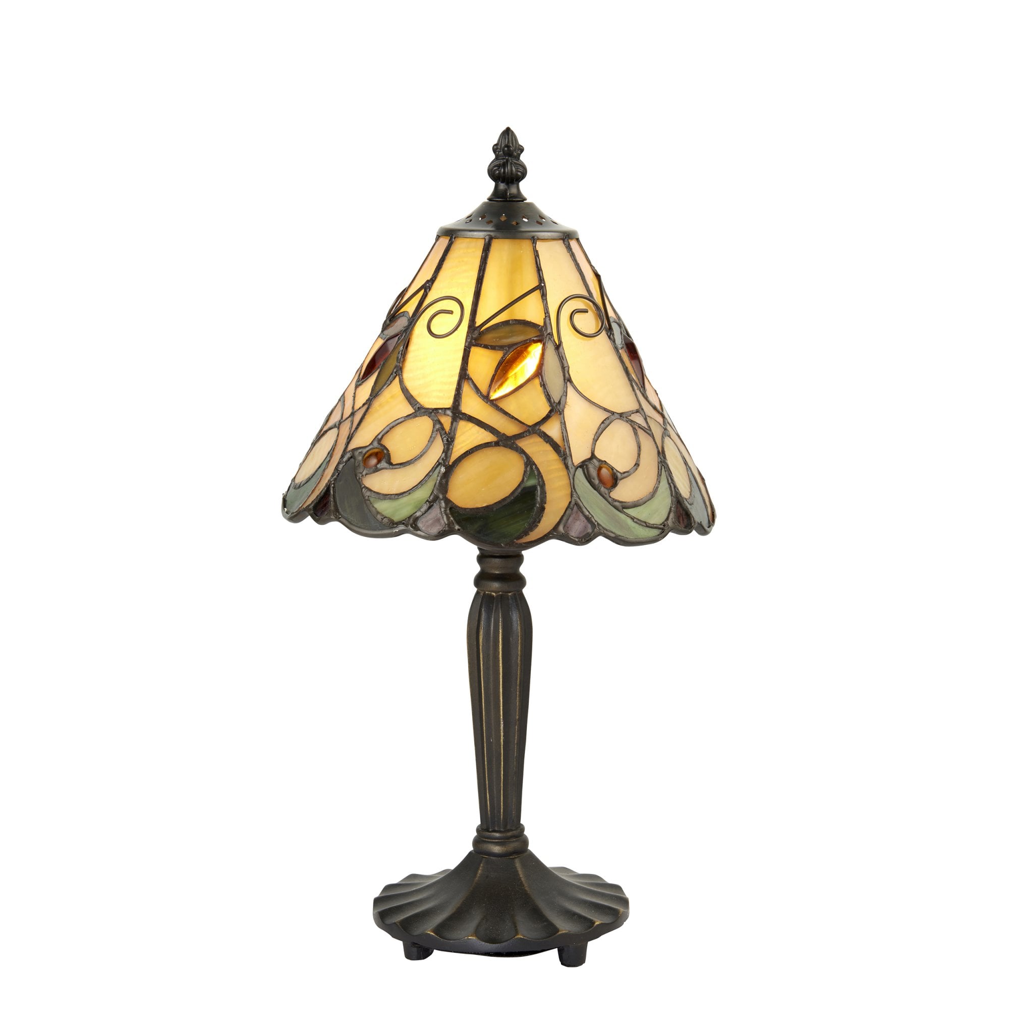 Interiors 1900 Jamelia Mini Table Lamp - Tiffany Glass