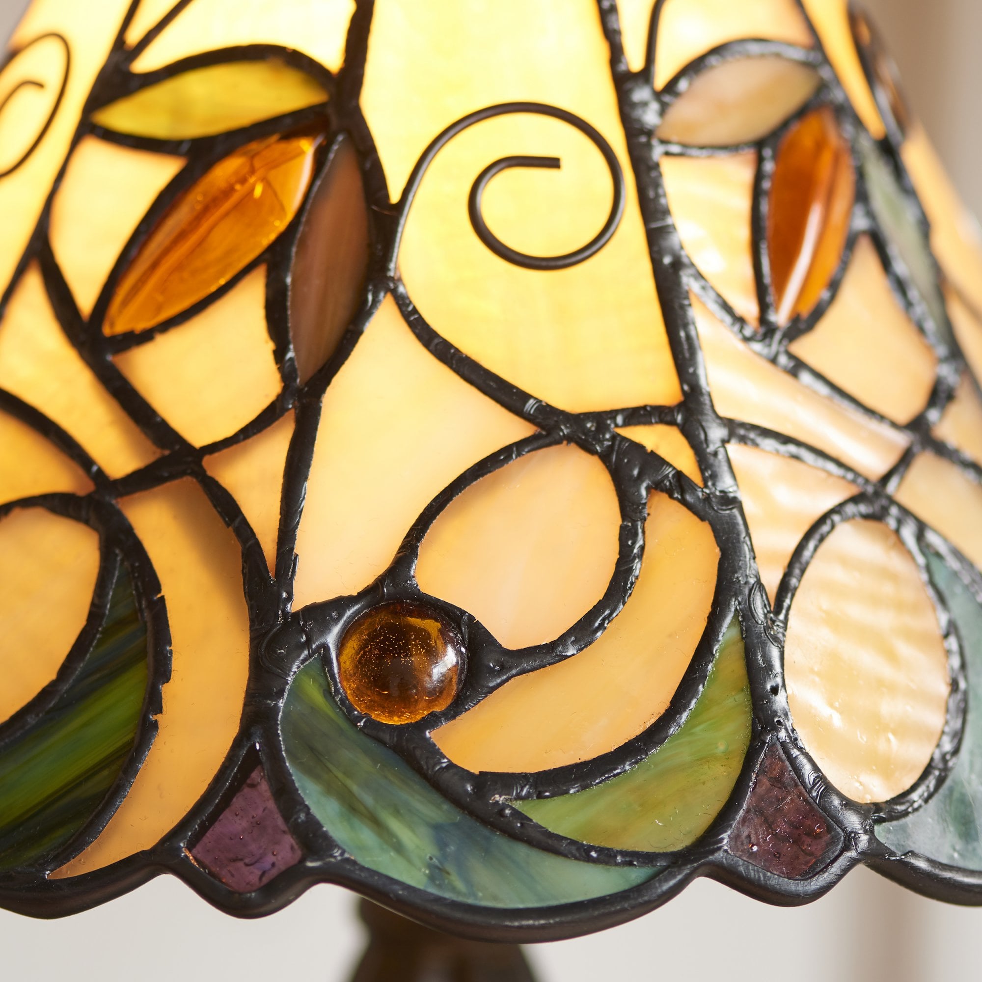 Interiors 1900 Jamelia Mini Table Lamp - Tiffany Glass