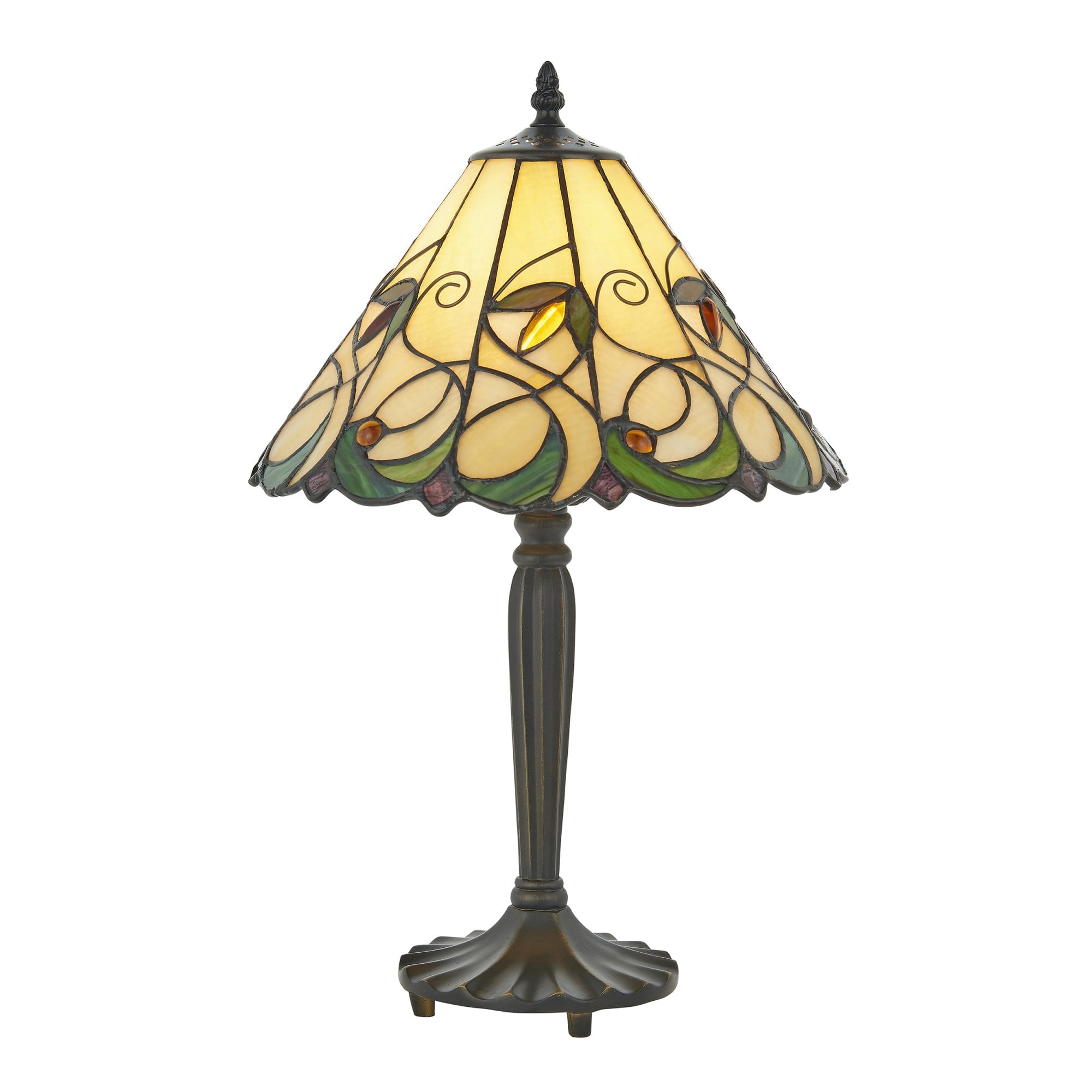 Interiors 1900 Jamelia Small Table Lamp - Tiffany Glass