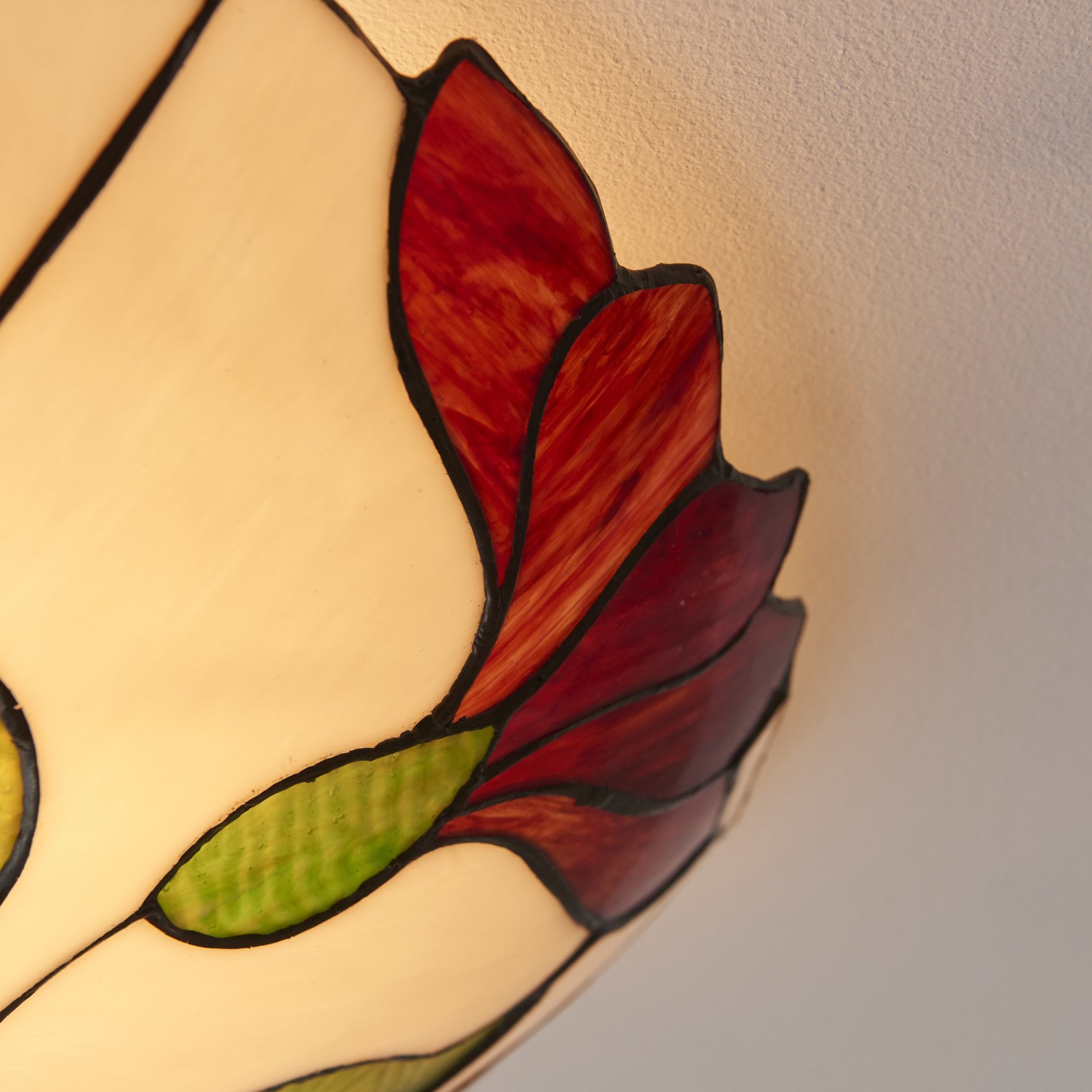 Interiors 1900 Botanica Large 2 Light Flush Fitting - Tiffany Glass