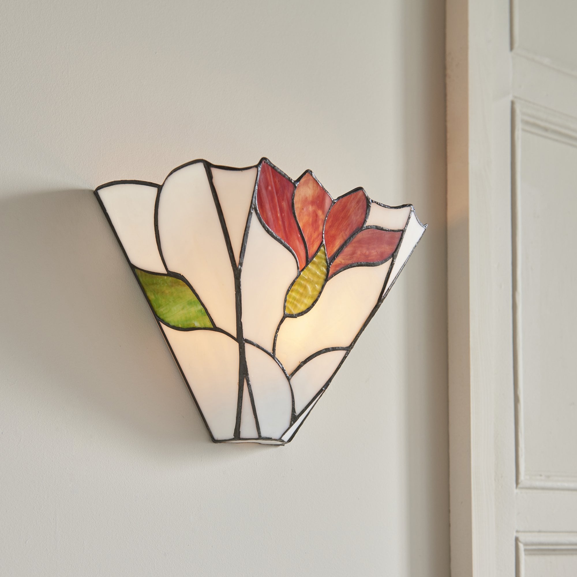 Interiors 1900 Botanica Single Wall Fitting - Tiffany Glass