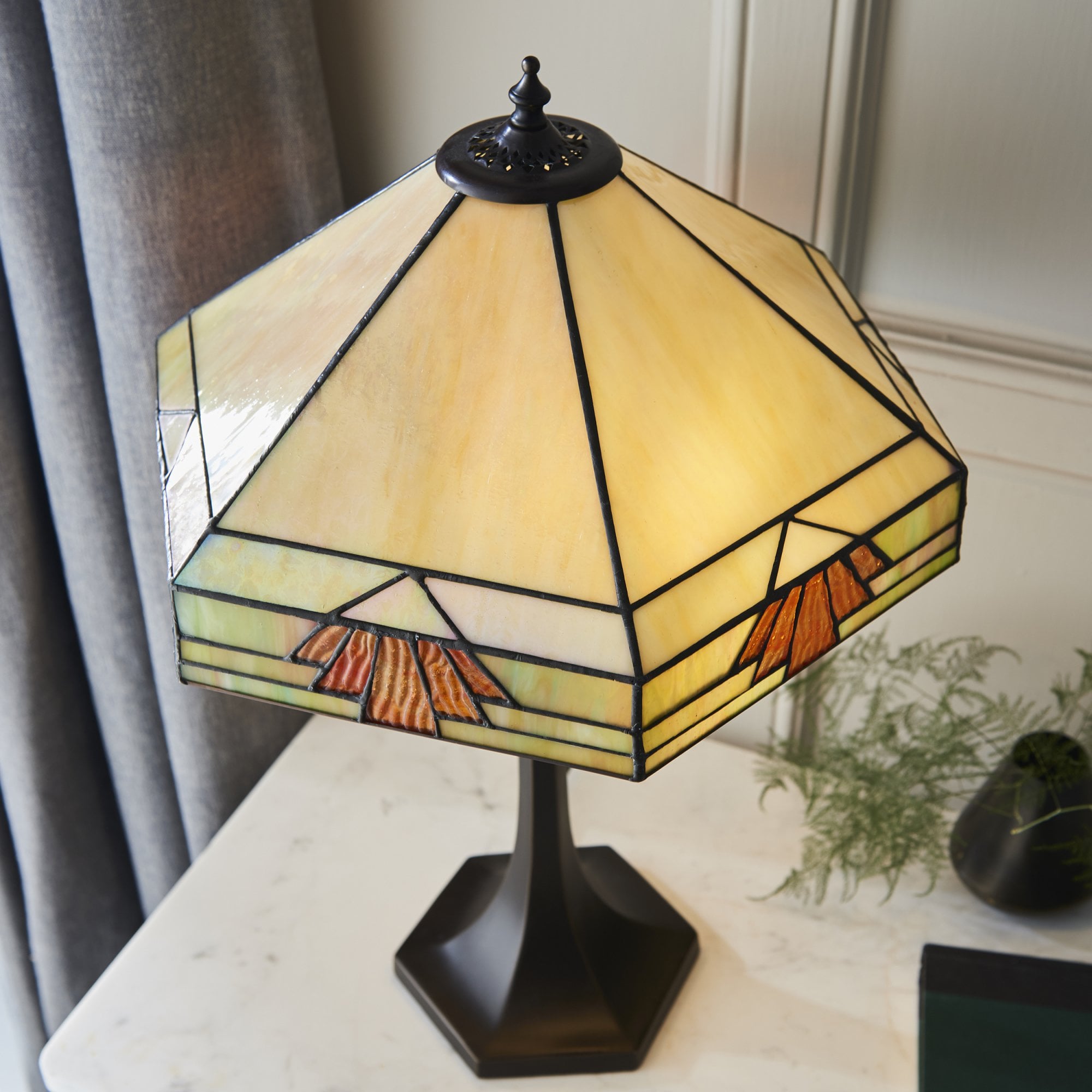 Interiors 1900 Nevada Medium Table Lamp - Tiffany Glass