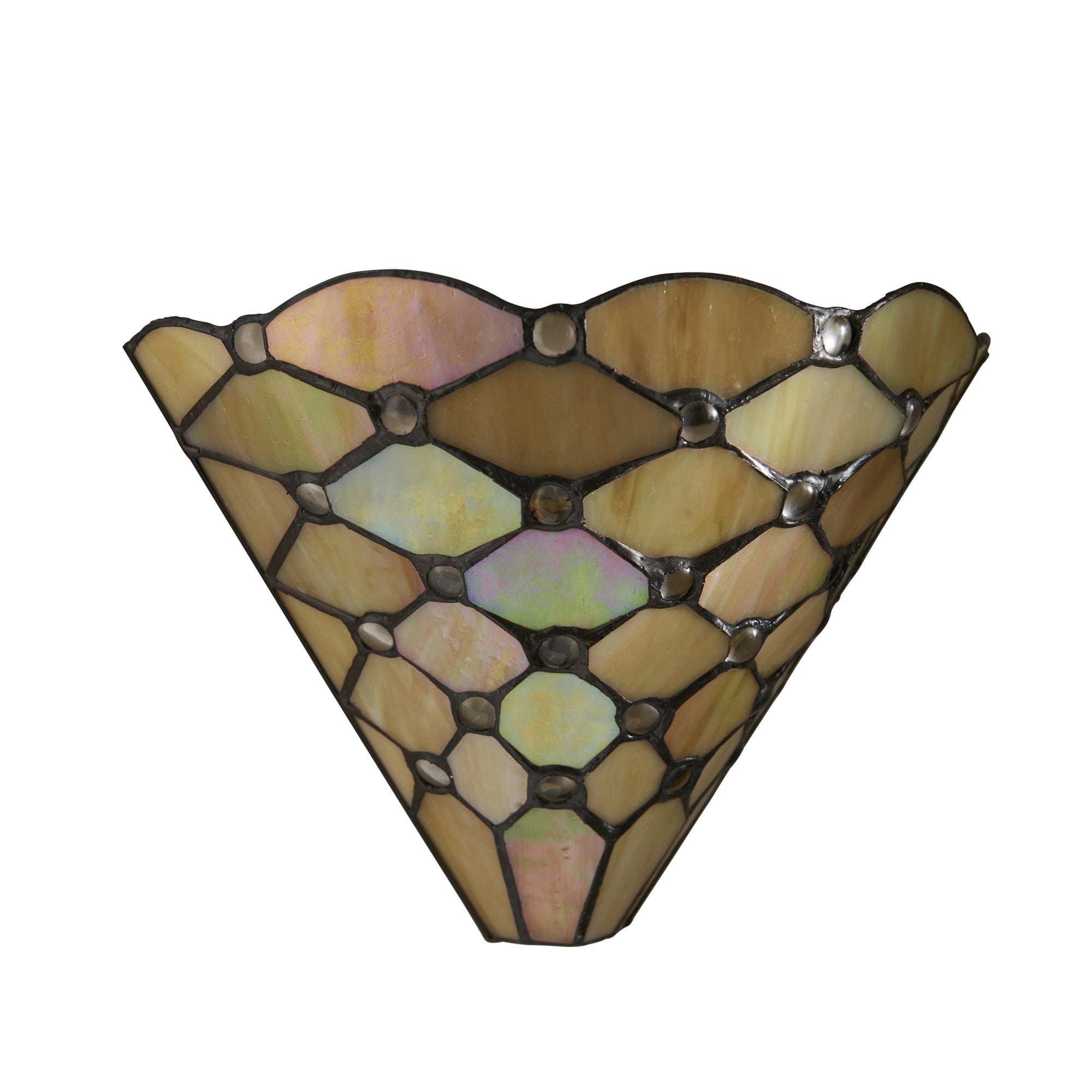 Interiors 1900 Pearl Single Wall Fitting - Tiffany Glass
