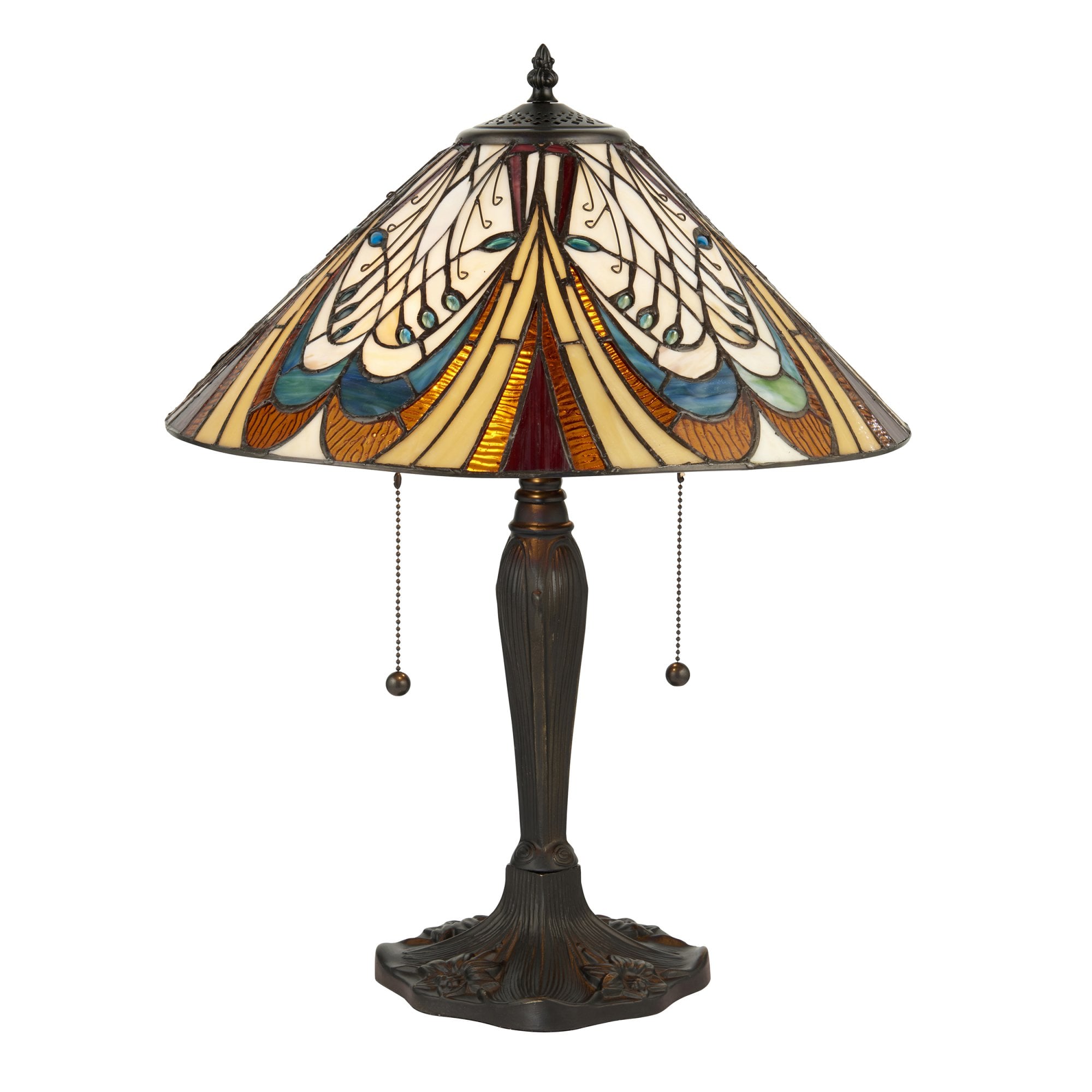 Interiors 1900 Hector Medium Table Lamp - Tiffany Glass