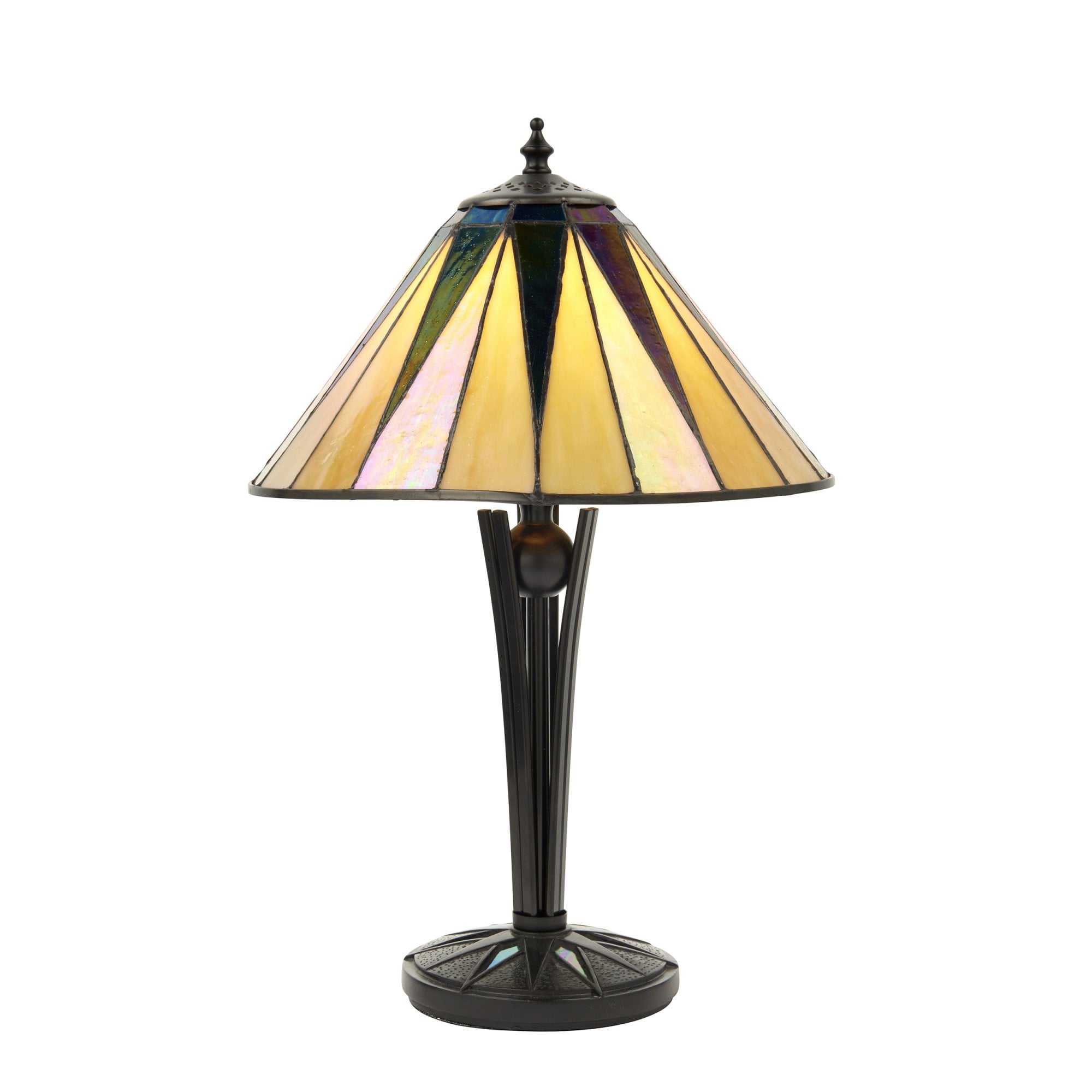 Interiors 1900 Dark Star Small Table Lamp - Tiffany Glass