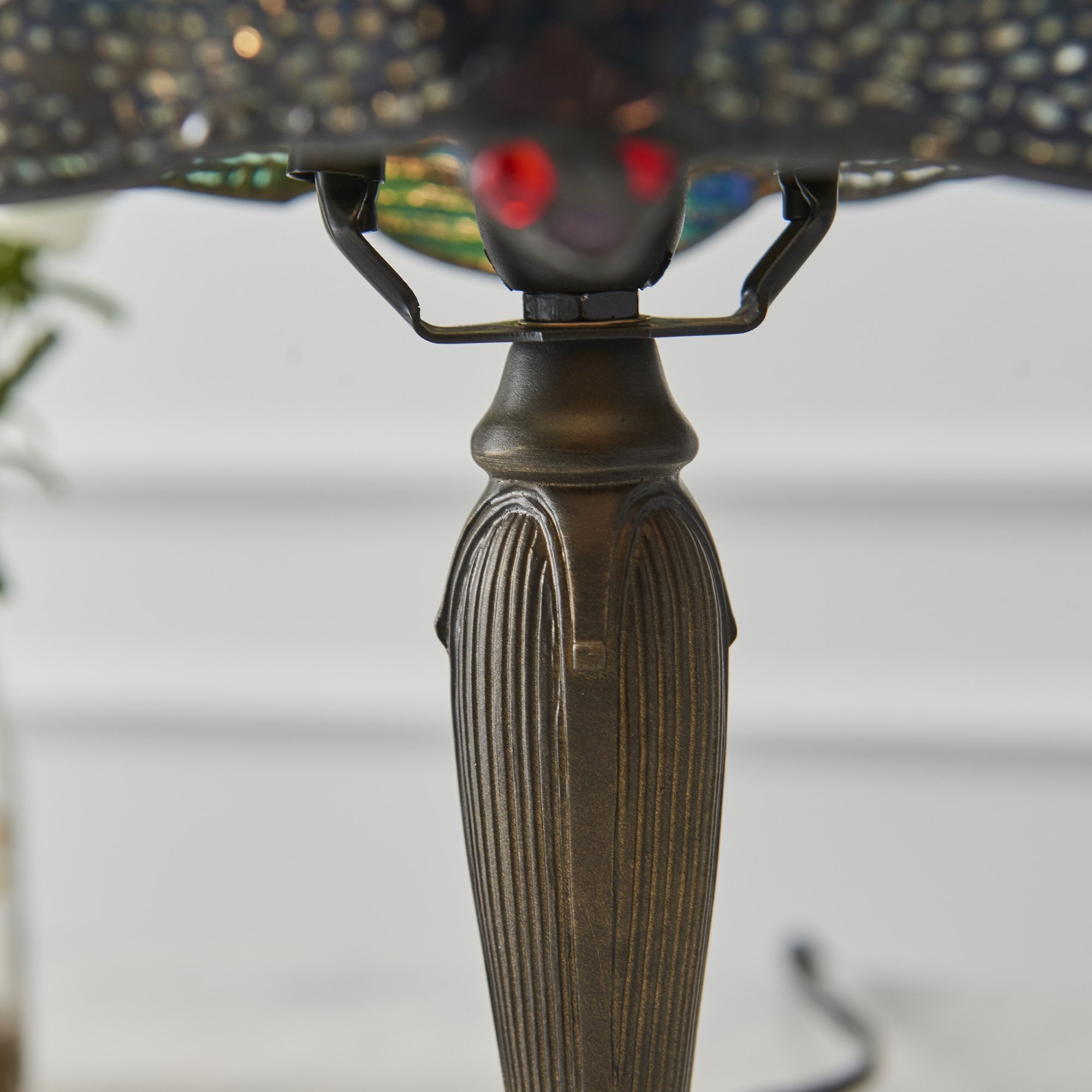 Interiors 1900 Dragonfly Blue Mini Table Lamp - Tiffany Glass