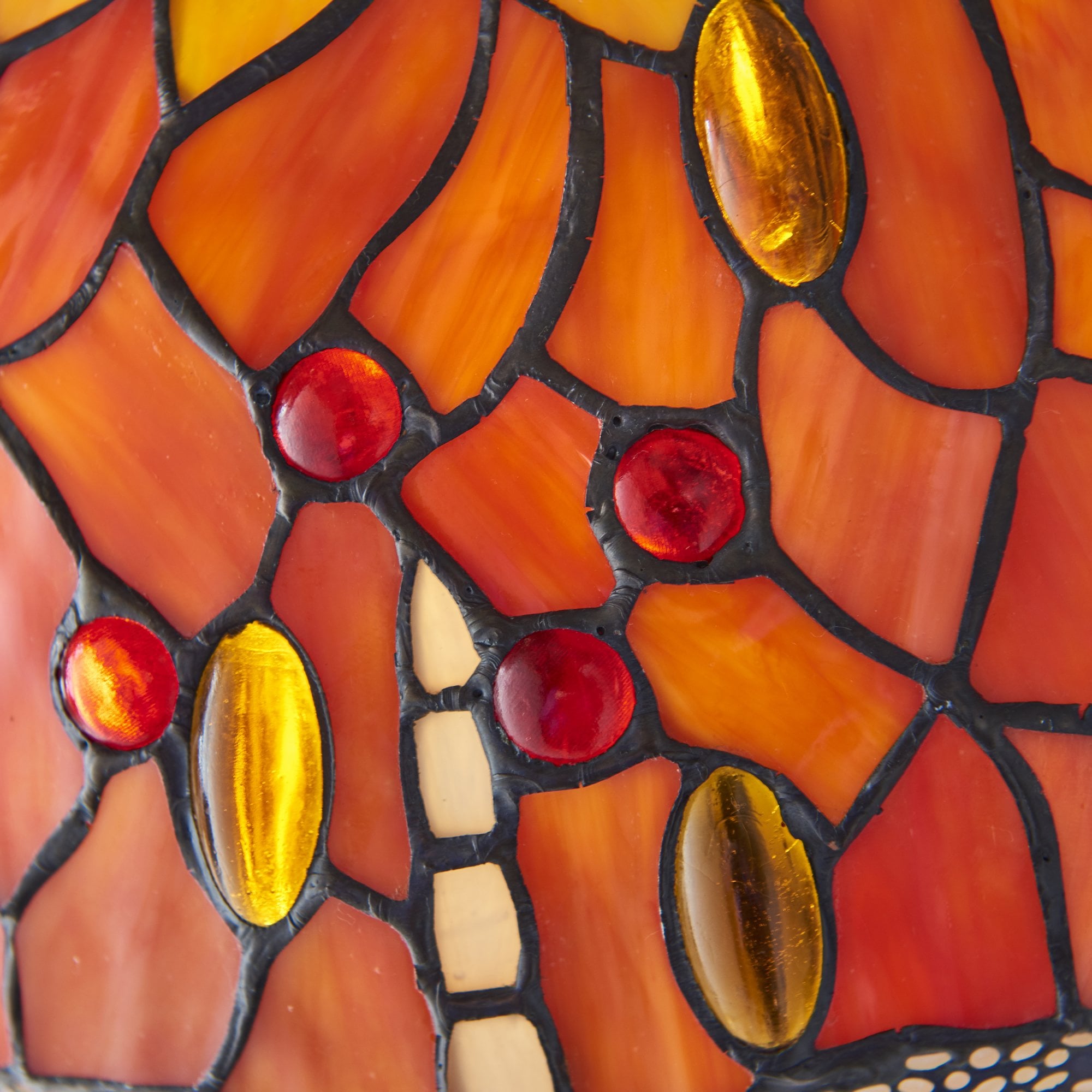 Interiors 1900 Dragonfly Flame Small Table Lamp - Tiffany Glass