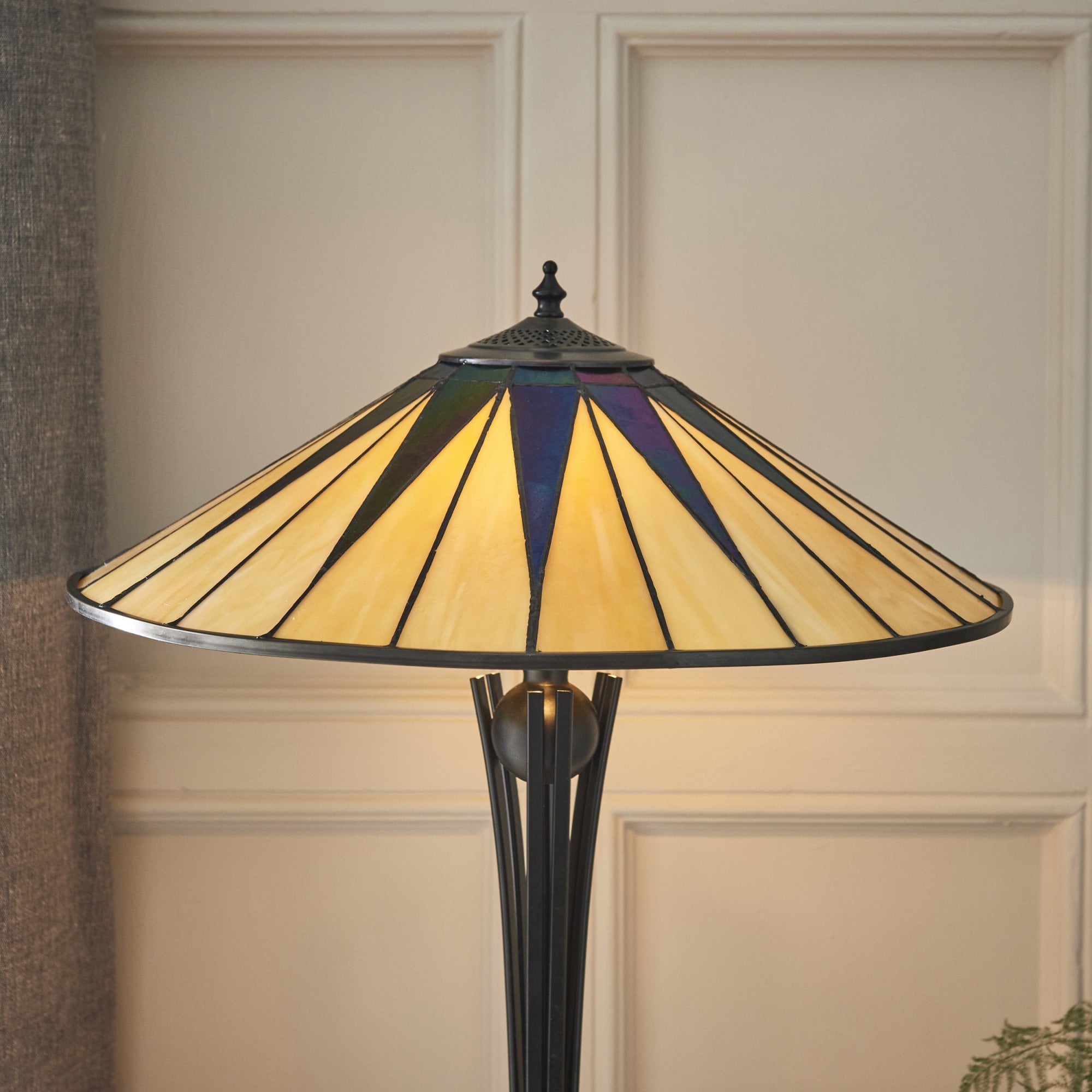 Interiors 1900 Dark Star Large Table Lamp - Tiffany Glass