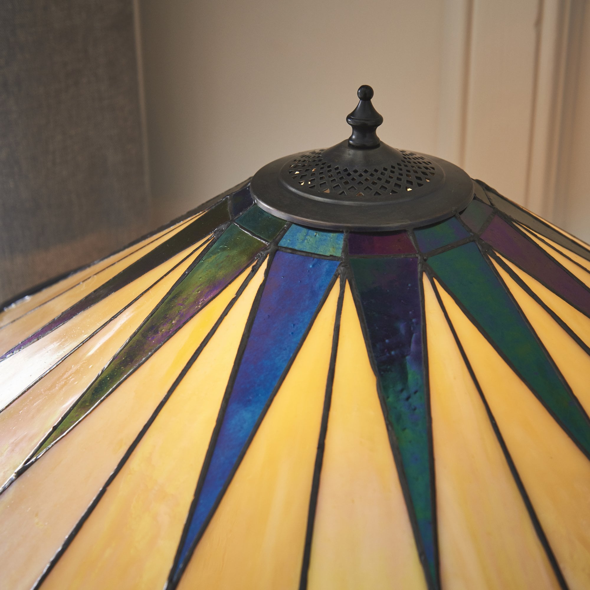Interiors 1900 Dark Star Large Table Lamp - Tiffany Glass