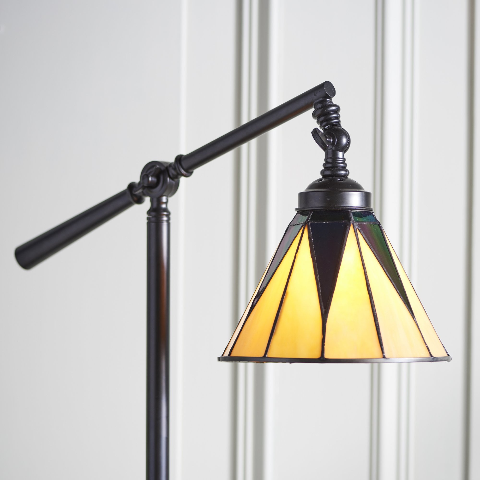 Interiors 1900 Dark Star Task Floor Lamp - Tiffany Glass