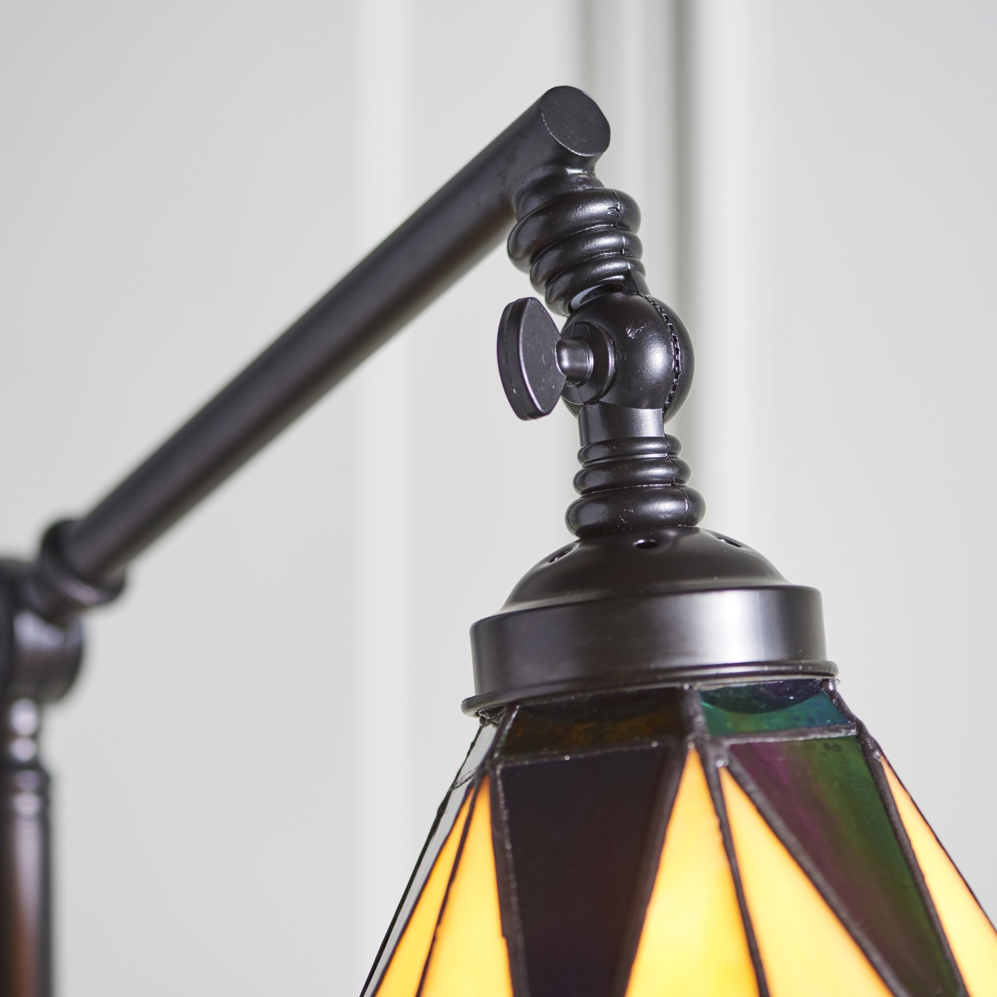 Interiors 1900 Dark Star Task Floor Lamp - Tiffany Glass