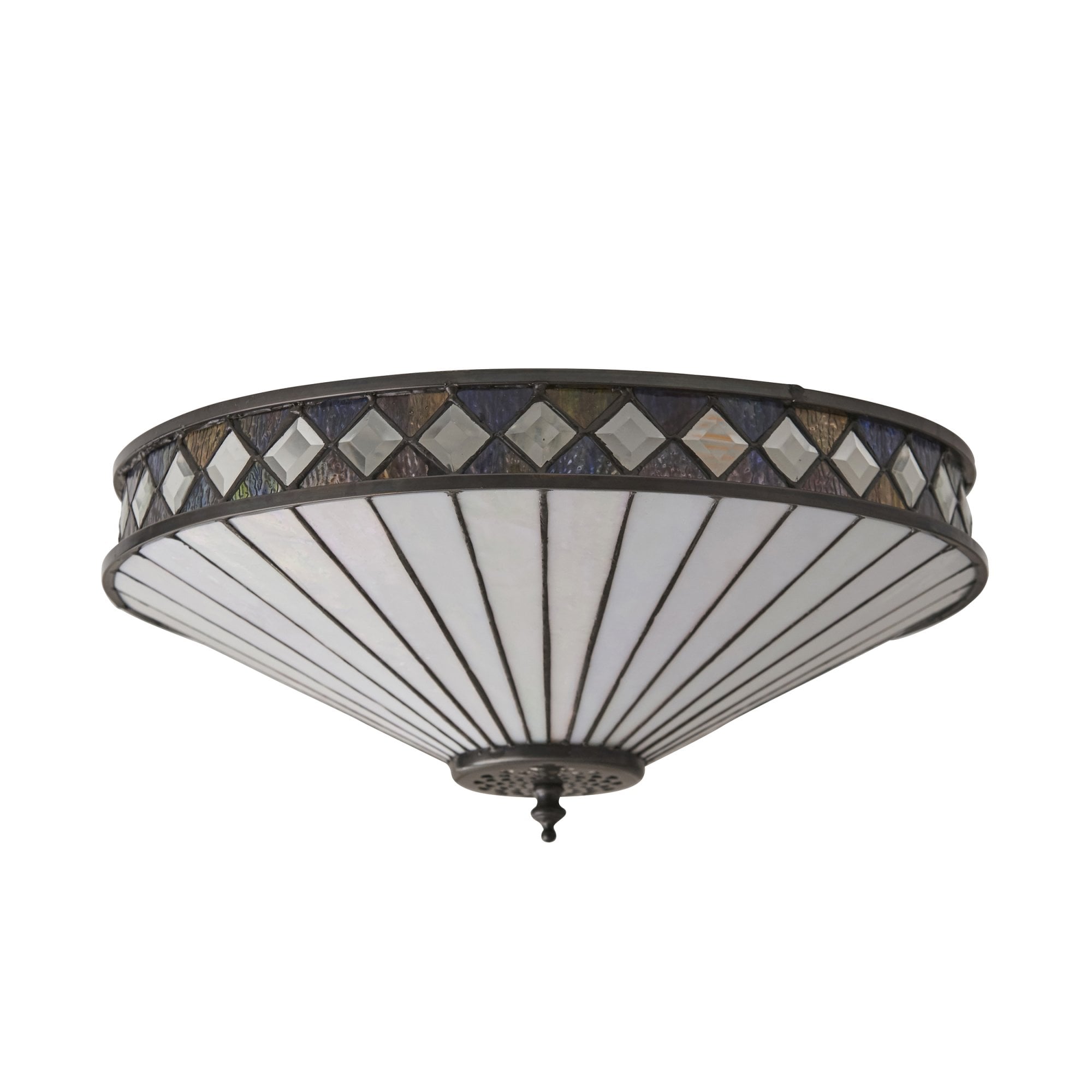 Interiors 1900 Fargo Medium 2 Light Flush Fitting - Tiffany Glass