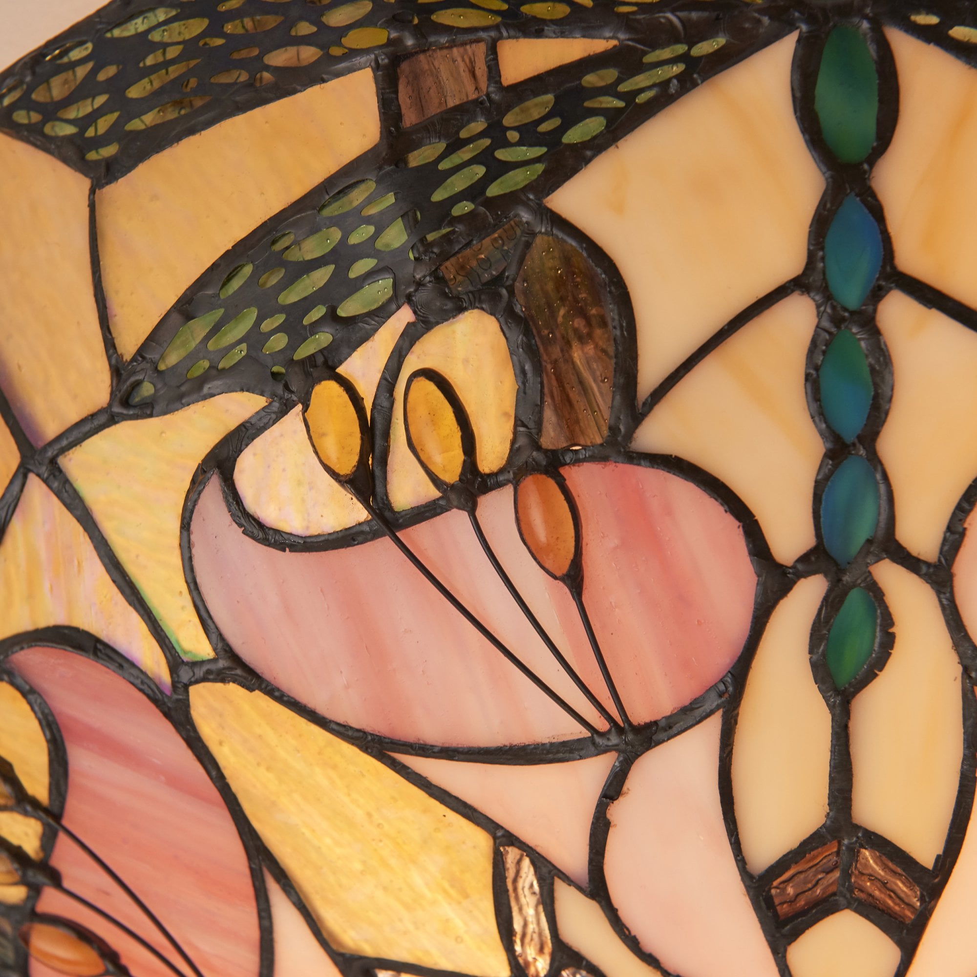 Interiors 1900 Ashton Large 2 Light Flush Fitting - Tiffany Glass