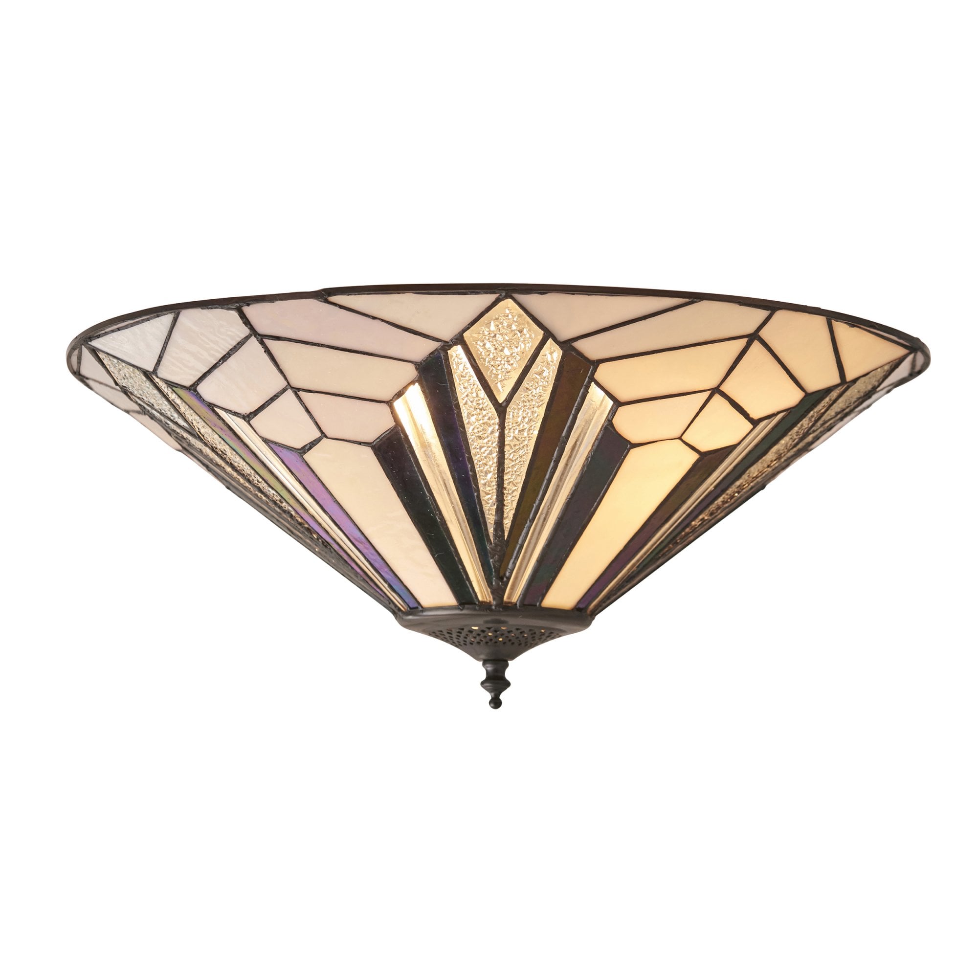 Interiors 1900 Astoria Large 2 Light Flush Fitting - Tiffany Glass