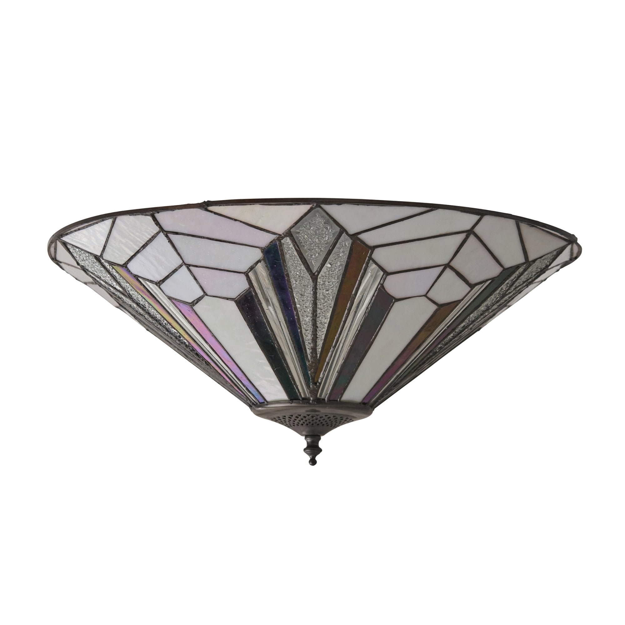 Interiors 1900 Astoria Large 2 Light Flush Fitting - Tiffany Glass