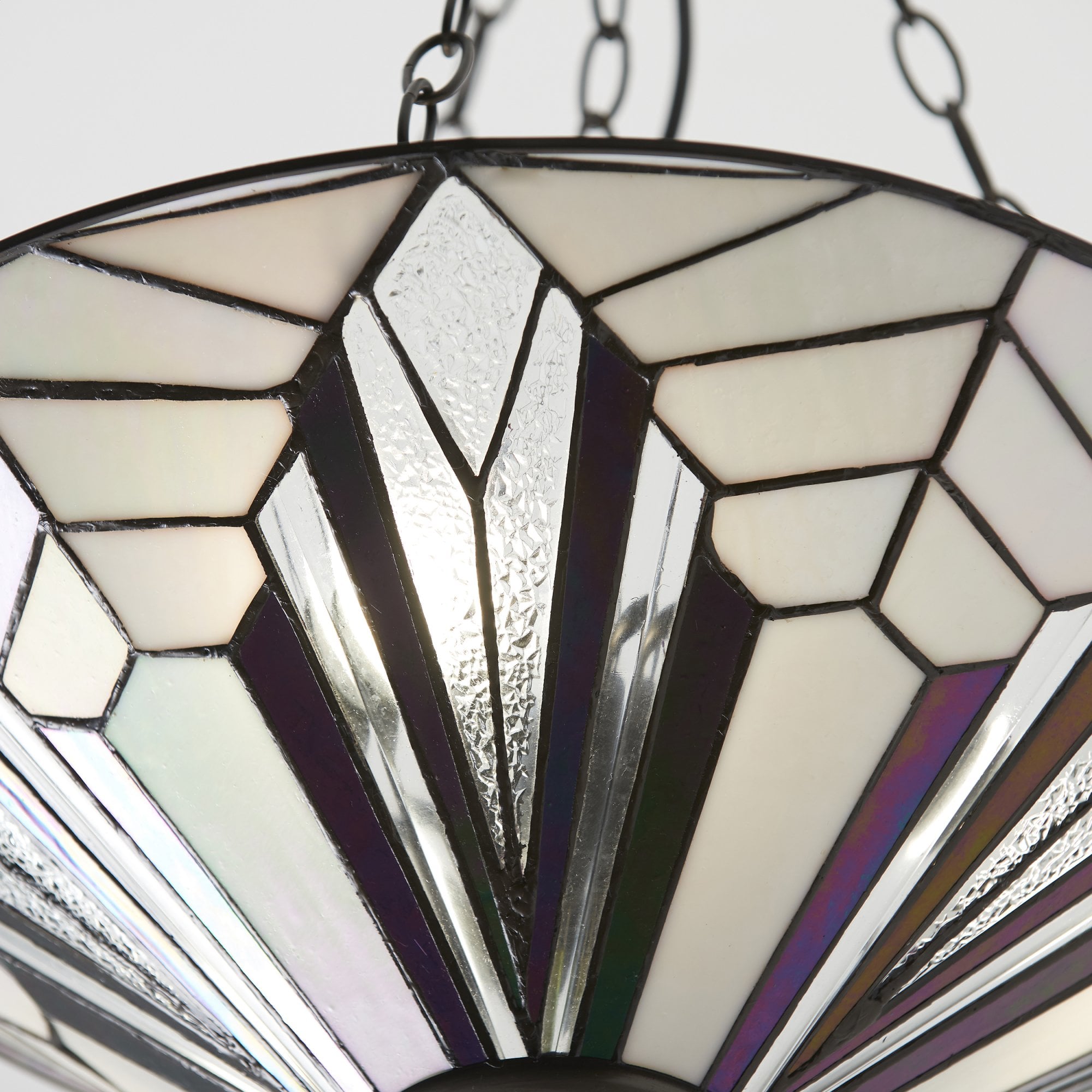 Interiors 1900 Astoria Large Inverted 3 Light Pendant - Tiffany Glass