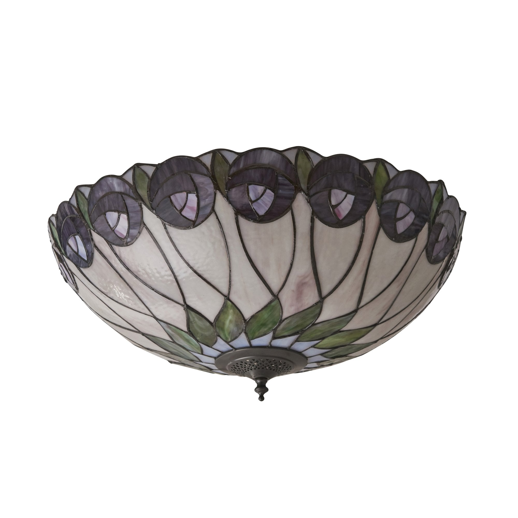 Interiors 1900 Hutchinson Large 2 Light Flush Fitting - Tiffany Glass
