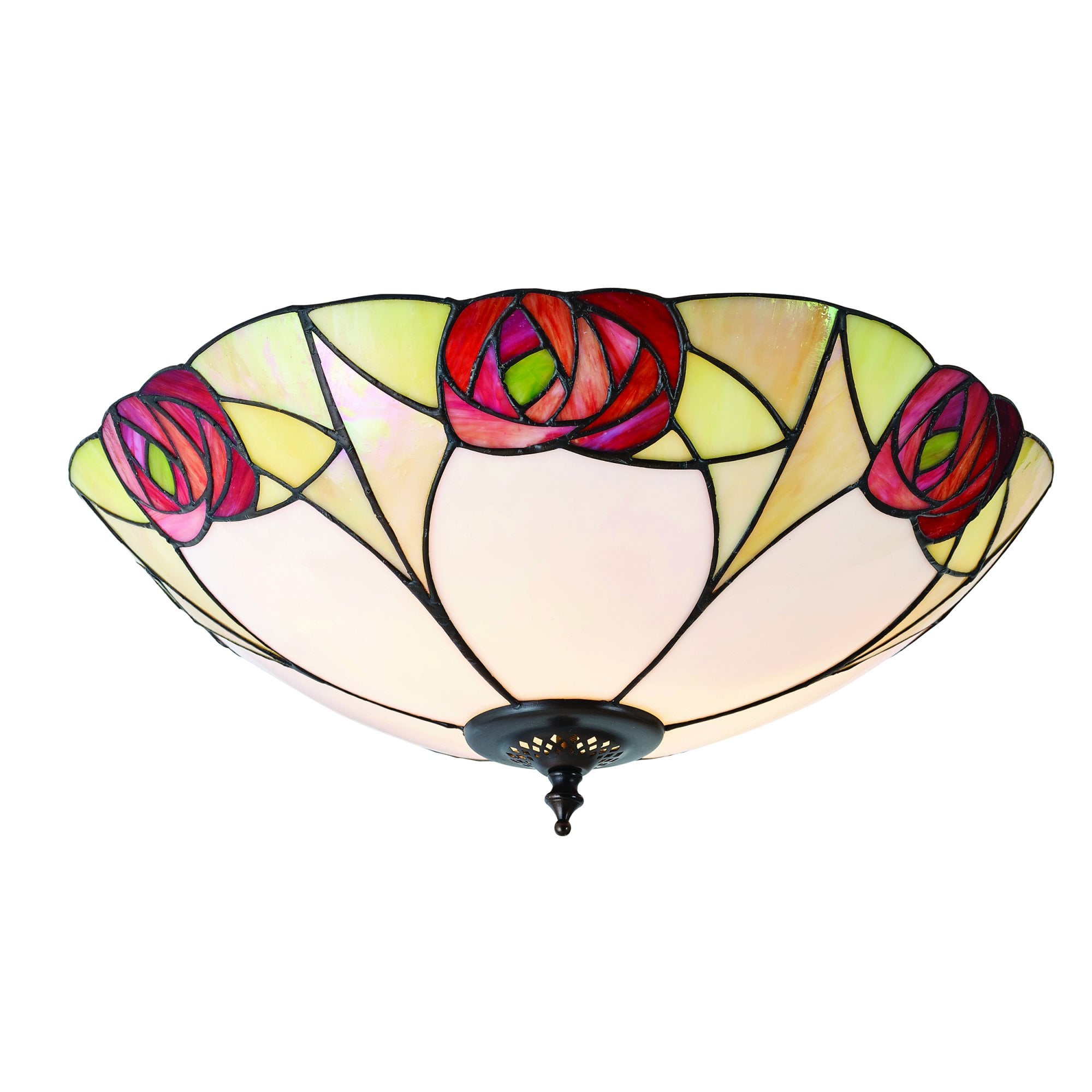 Interiors 1900 Ingram Large 2 Light Flush Fitting - Tiffany Glass