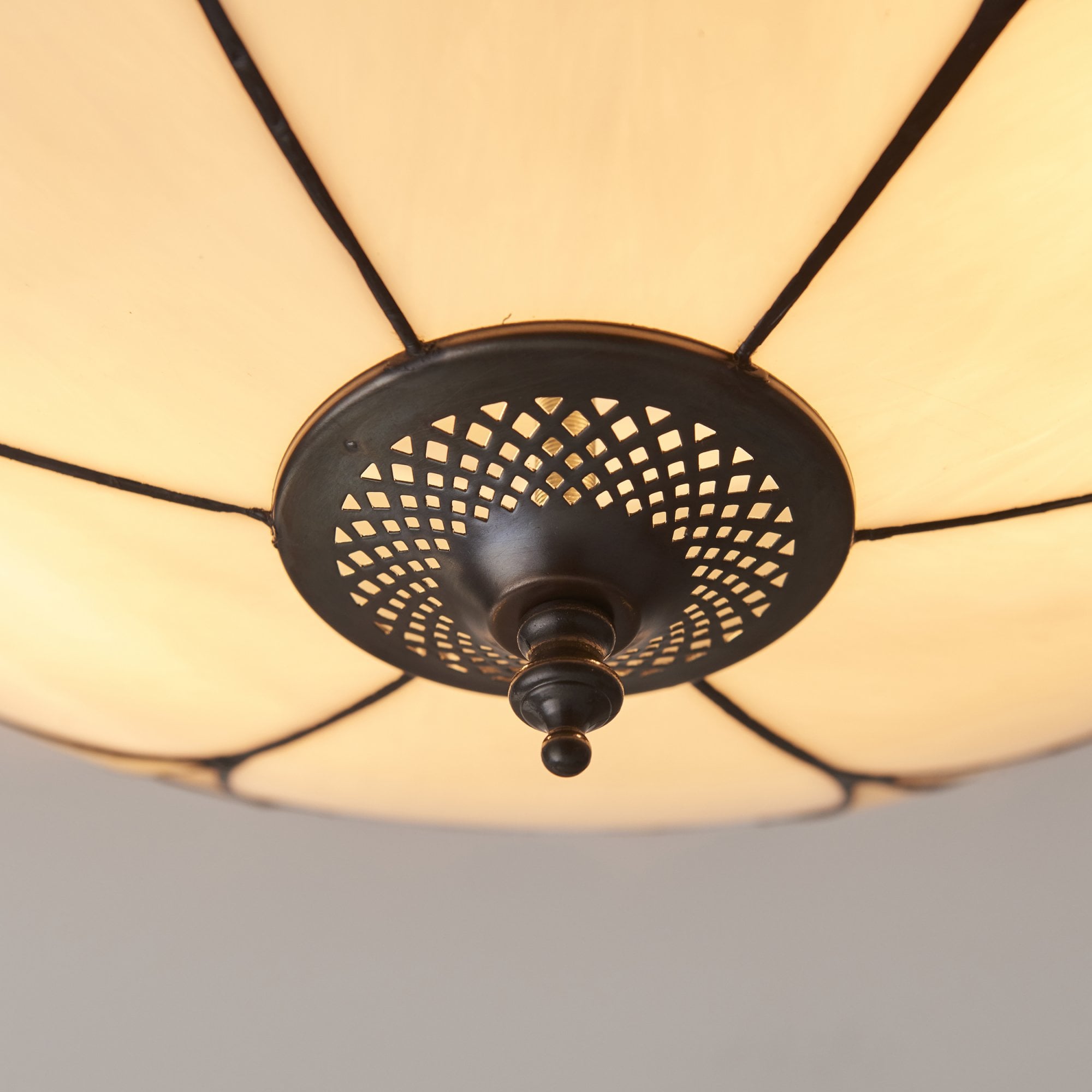 Interiors 1900 Ingram Large 2 Light Flush Fitting - Tiffany Glass