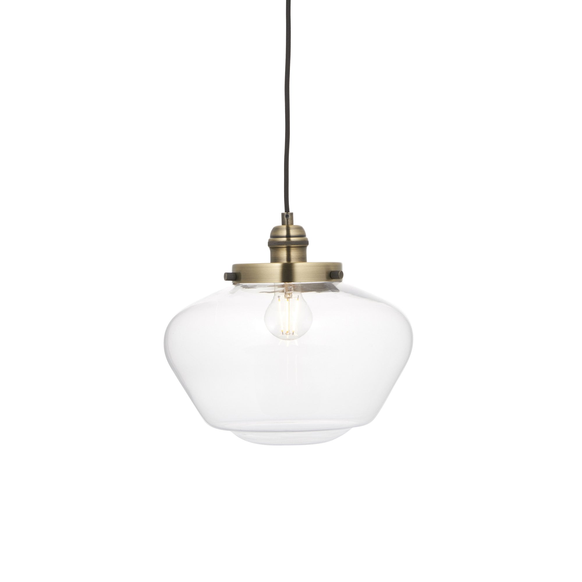 Endon Camberley Pendant Light - Antique Brass With Clear Glass