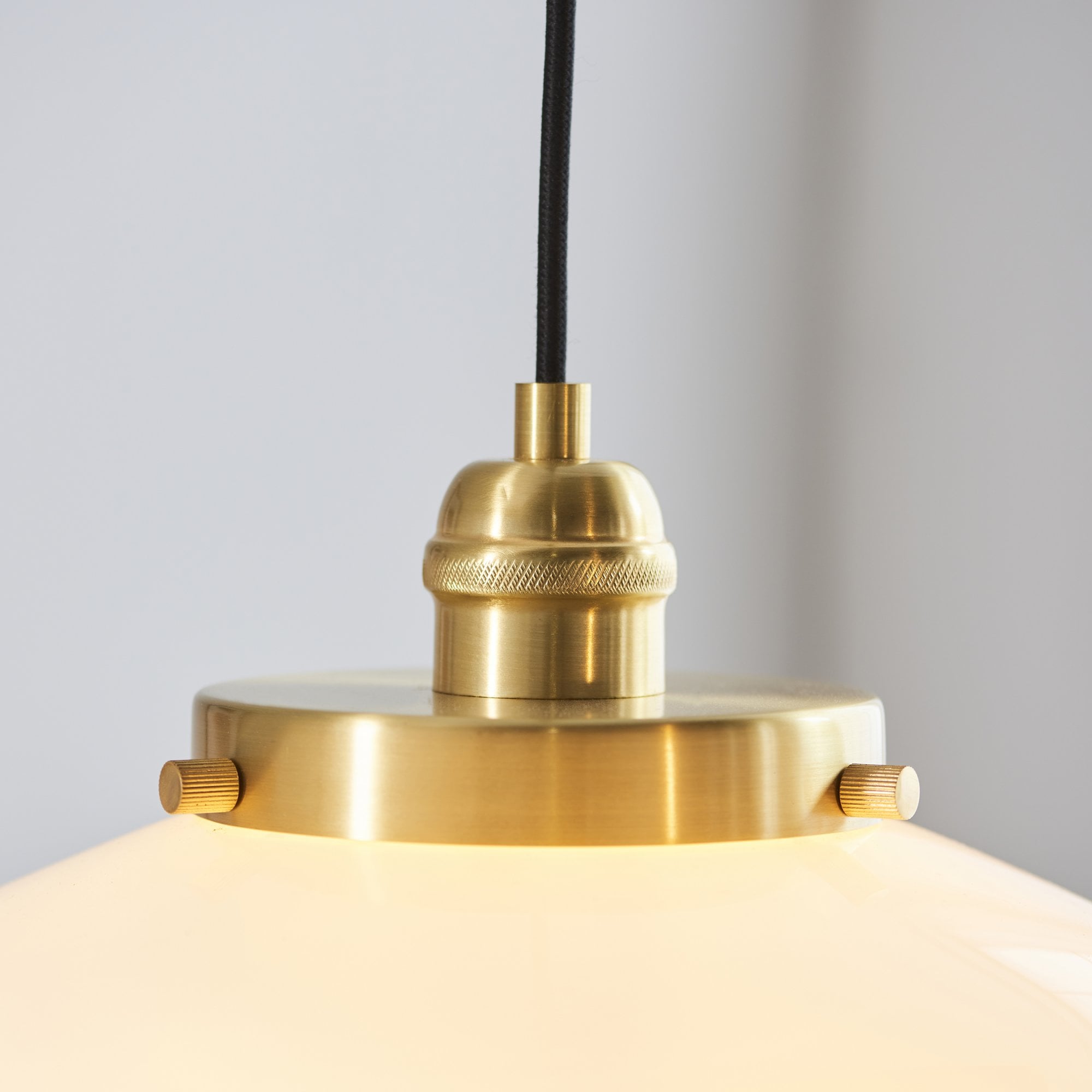 Endon Camberley Pendant Light -  Shiny Brass With Opal Glass
