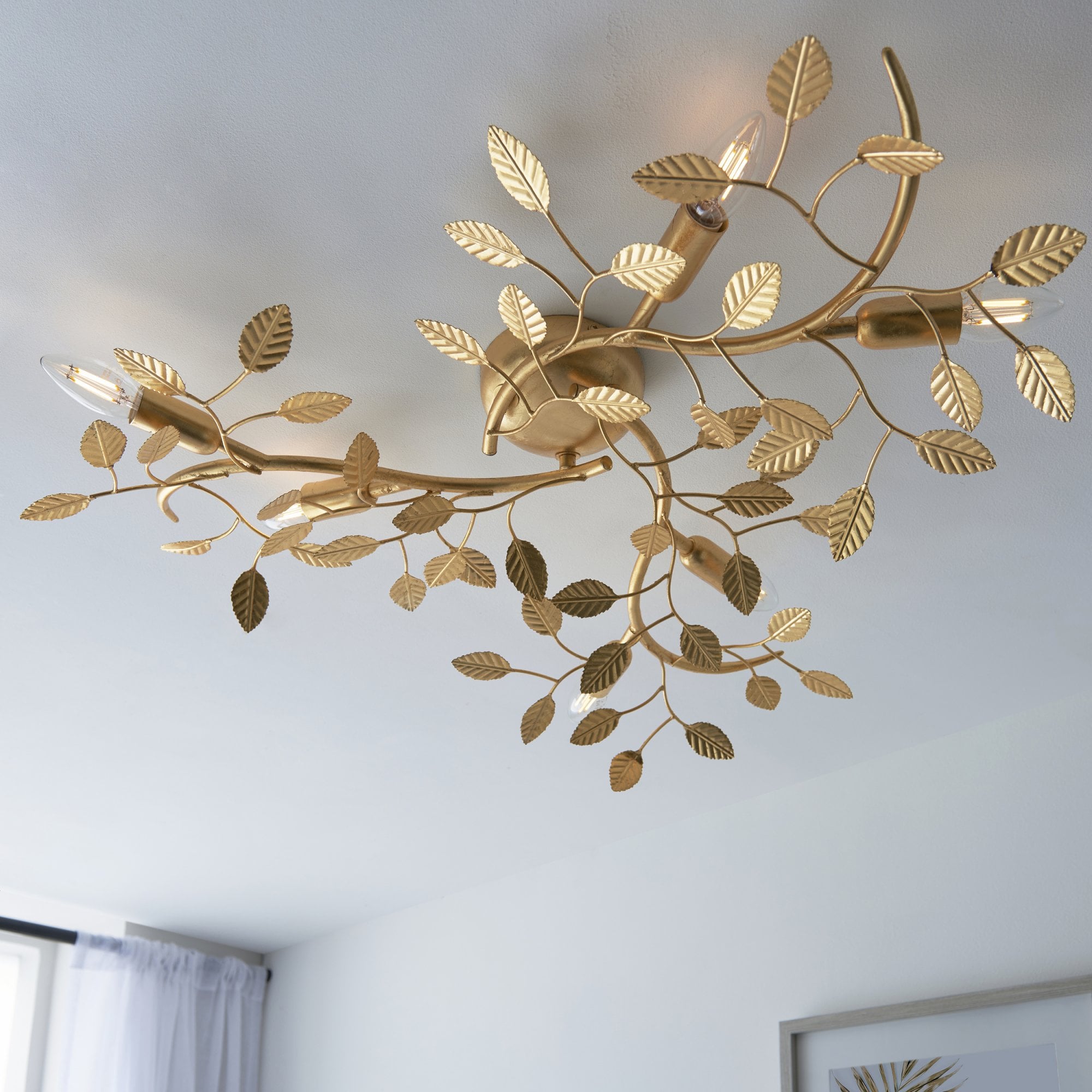 Endon Linette 6 Light Flush Fitting - Gold Leaf
