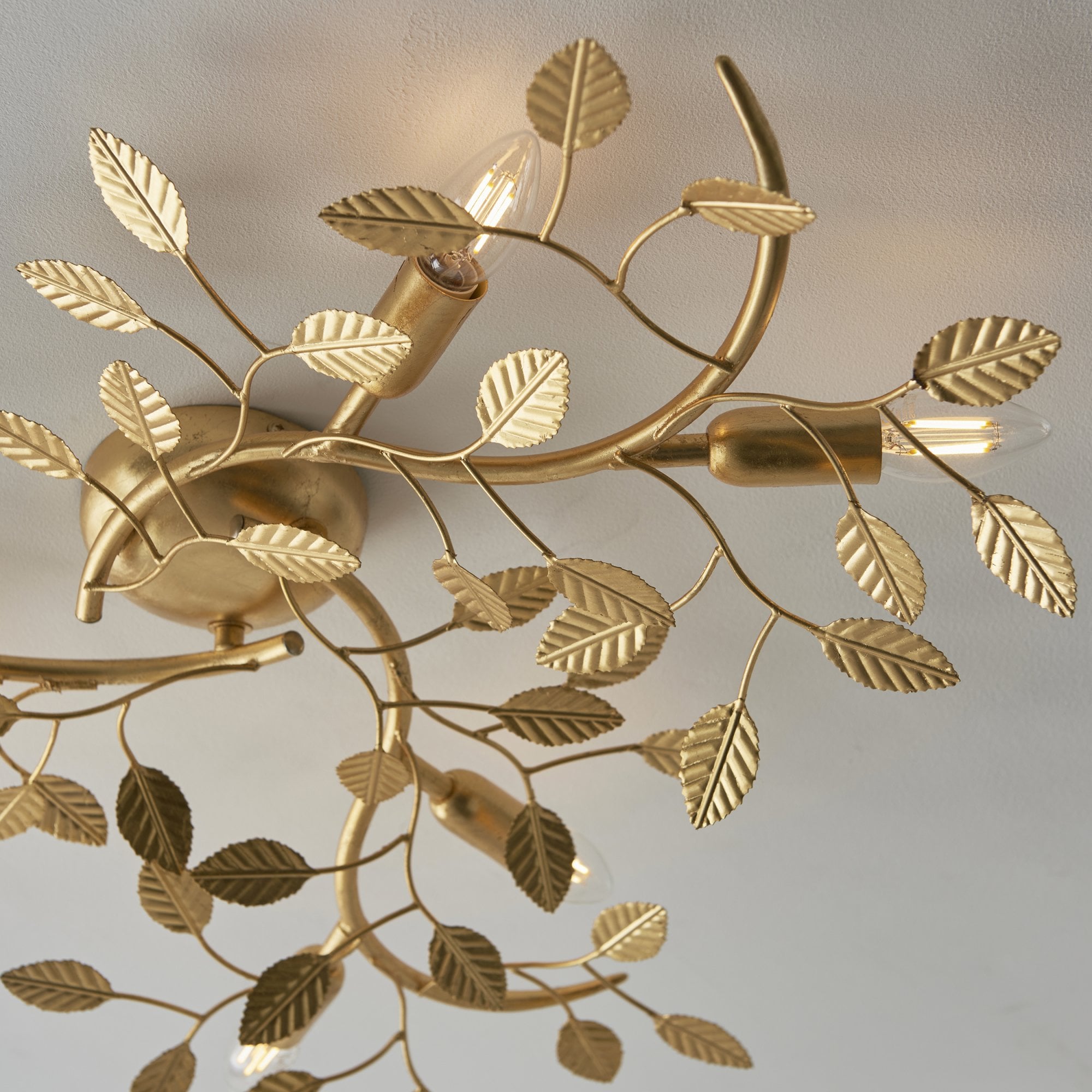 Endon Linette 6 Light Flush Fitting - Gold Leaf