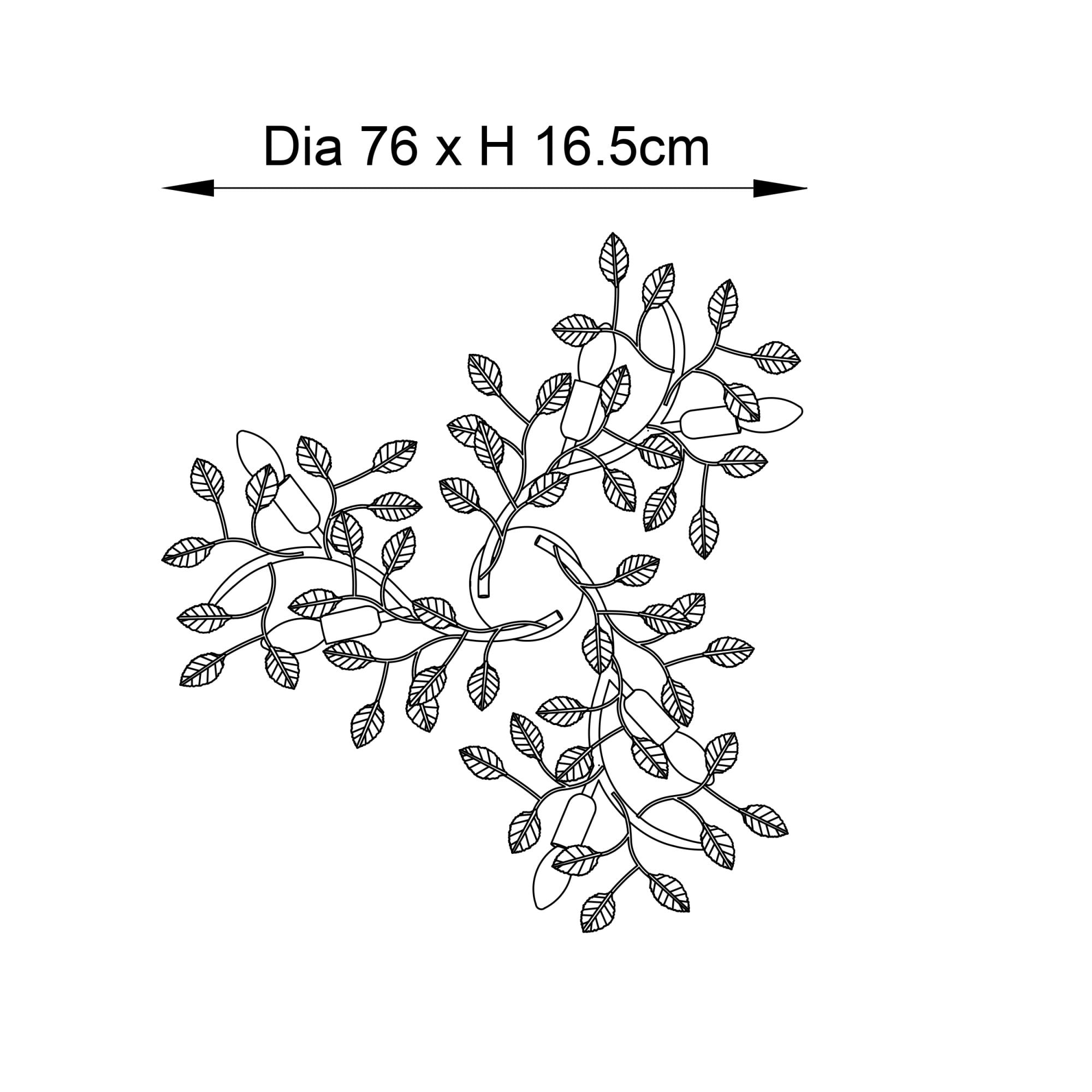 Endon Linette 6 Light Flush Fitting - Gold Leaf