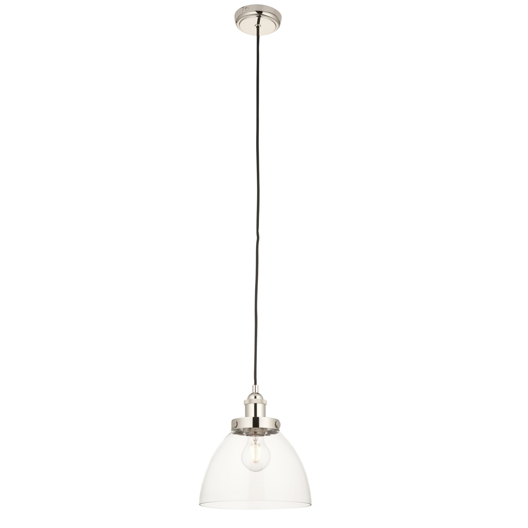 Endon Hansen Single Light Pendant - Bright Nickel