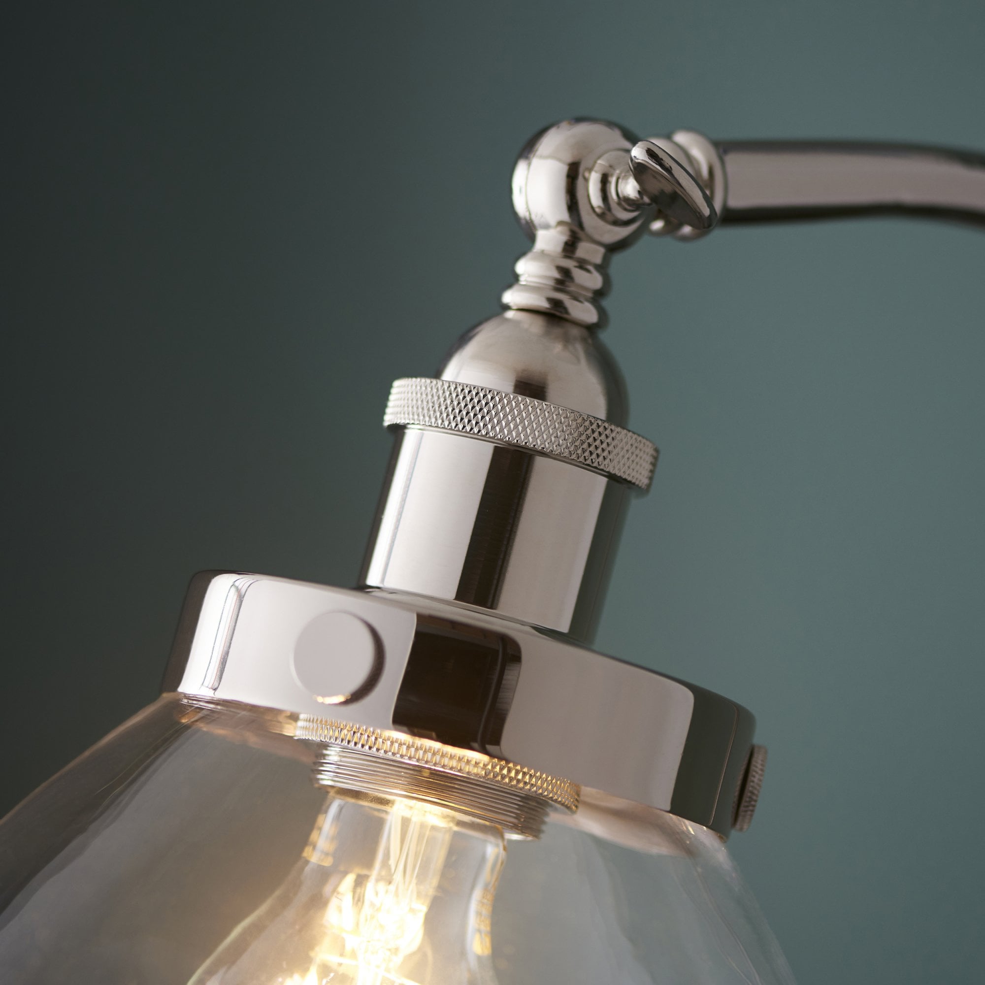 Endon Hansen Single Light Floor Lamp - Bright Nickel