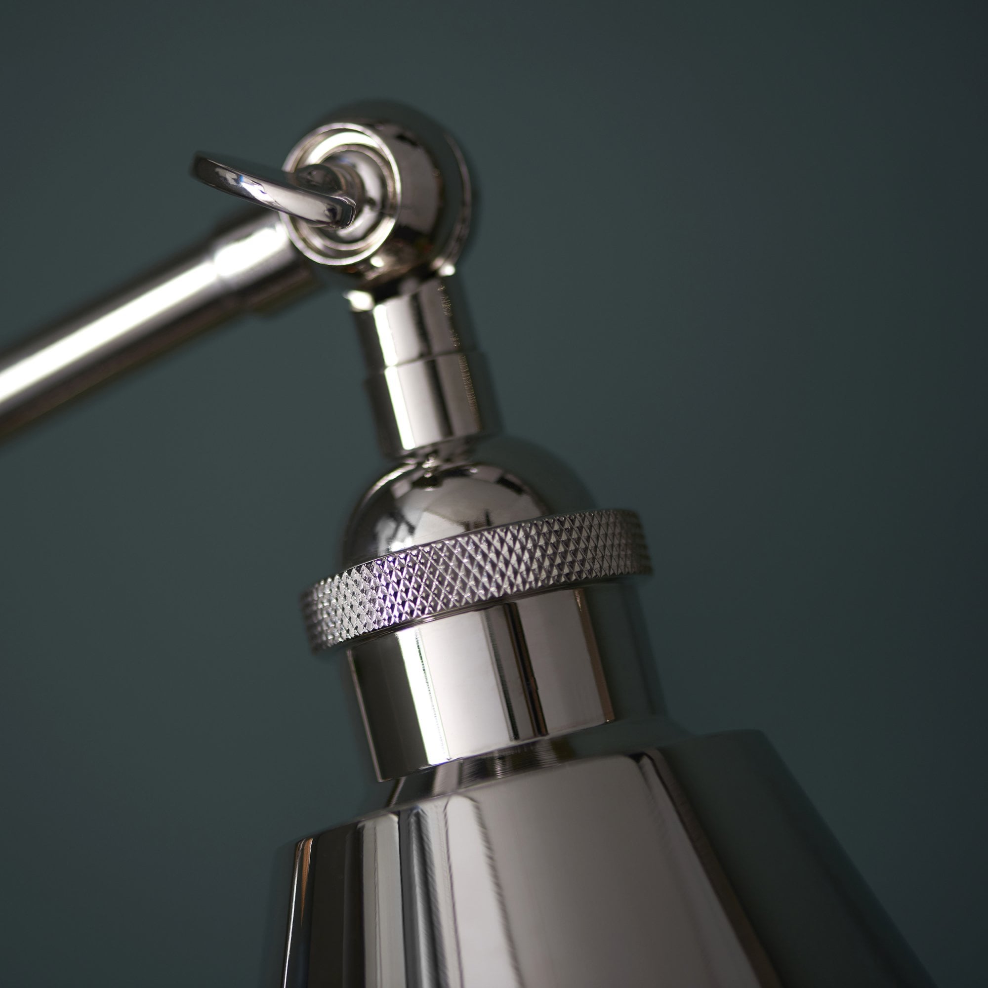 Endon Hal Single Light Table Lamp - Bright Nickel & Satin White