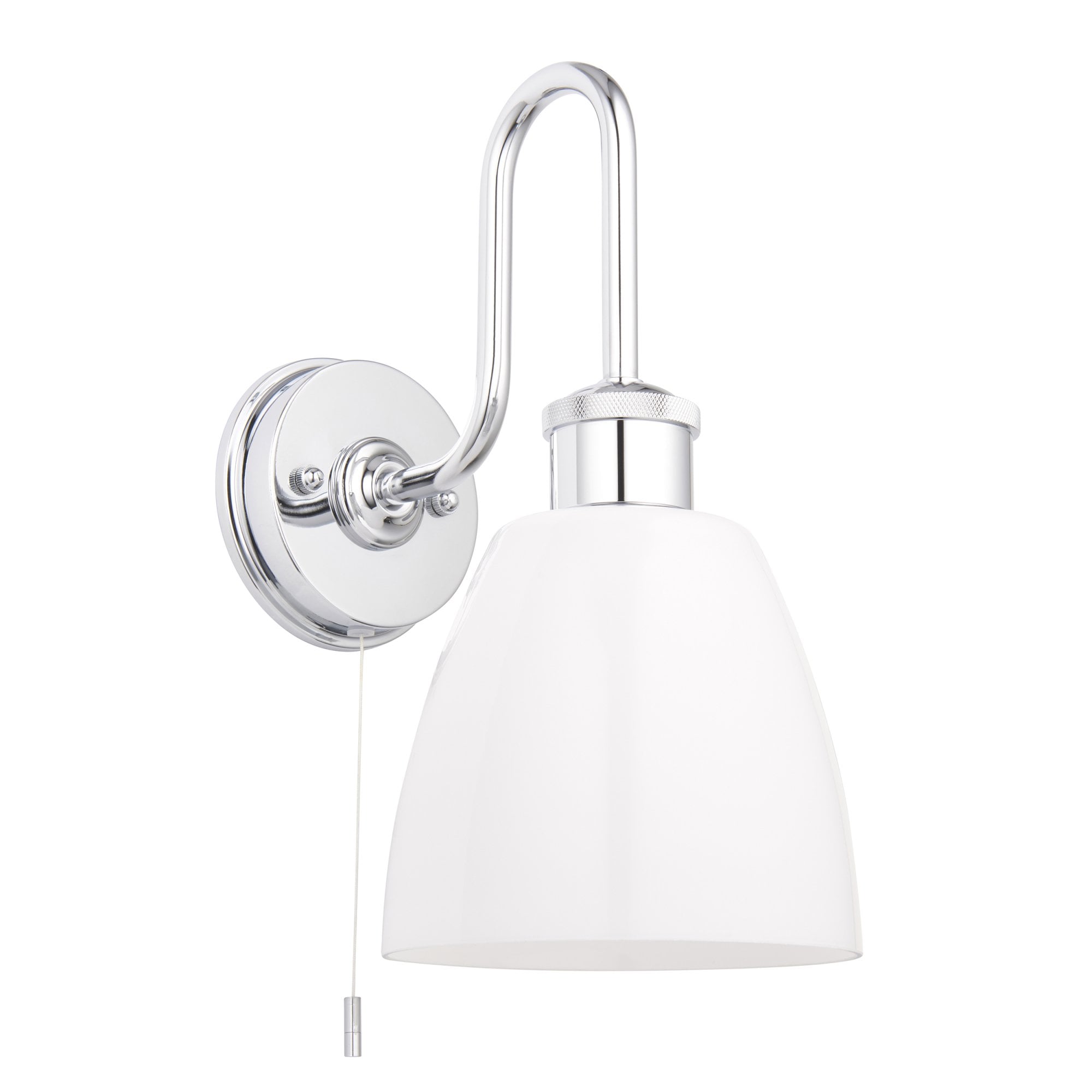 Endon Piper Single Wall Light - Opal Glass & Polished Chrome