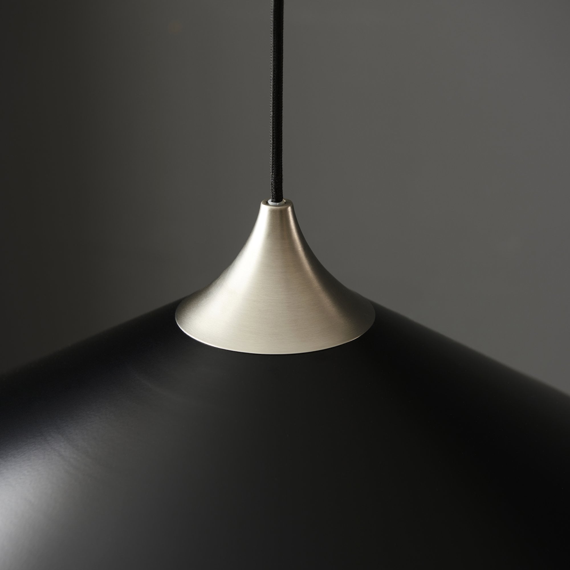 Endon Smooth Coned Ceiling Pendant Pendant - Matt Black & Matt Nickel Plate