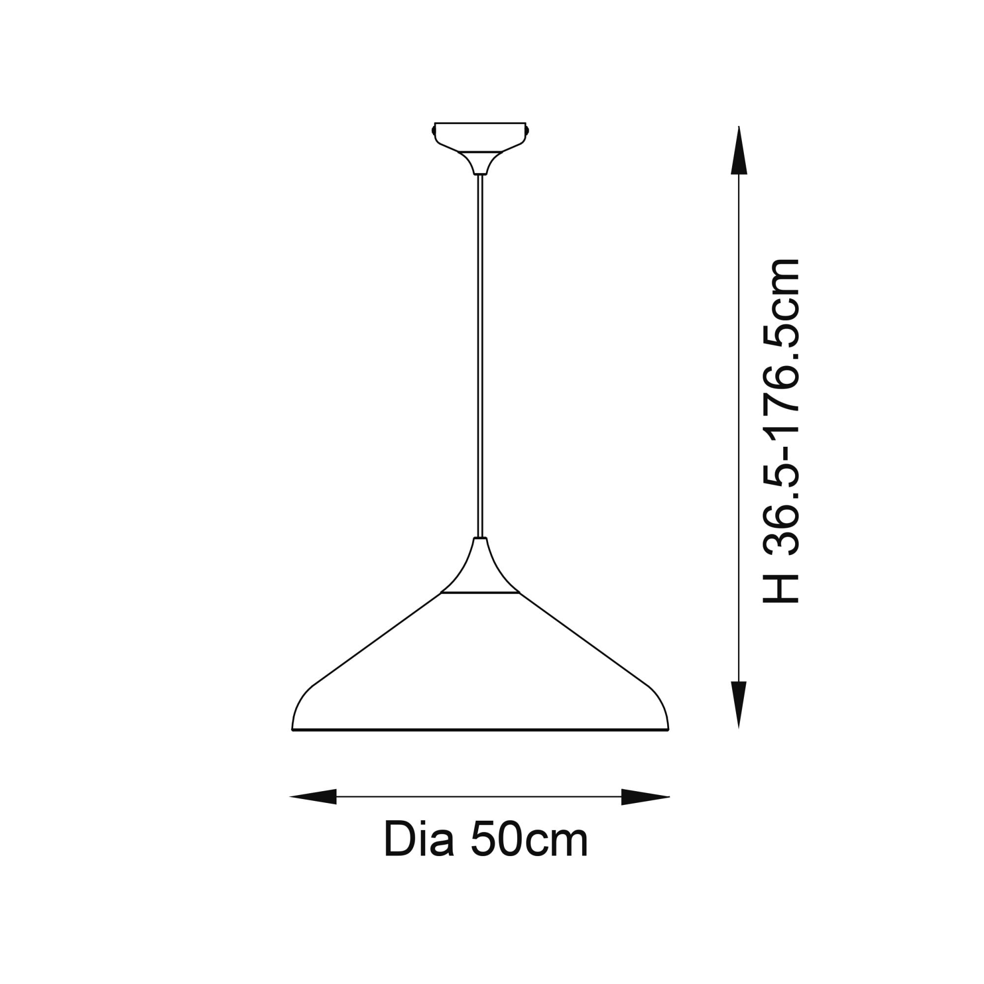 Endon Smooth Coned Ceiling Pendant Pendant - Matt Black & Matt Nickel Plate