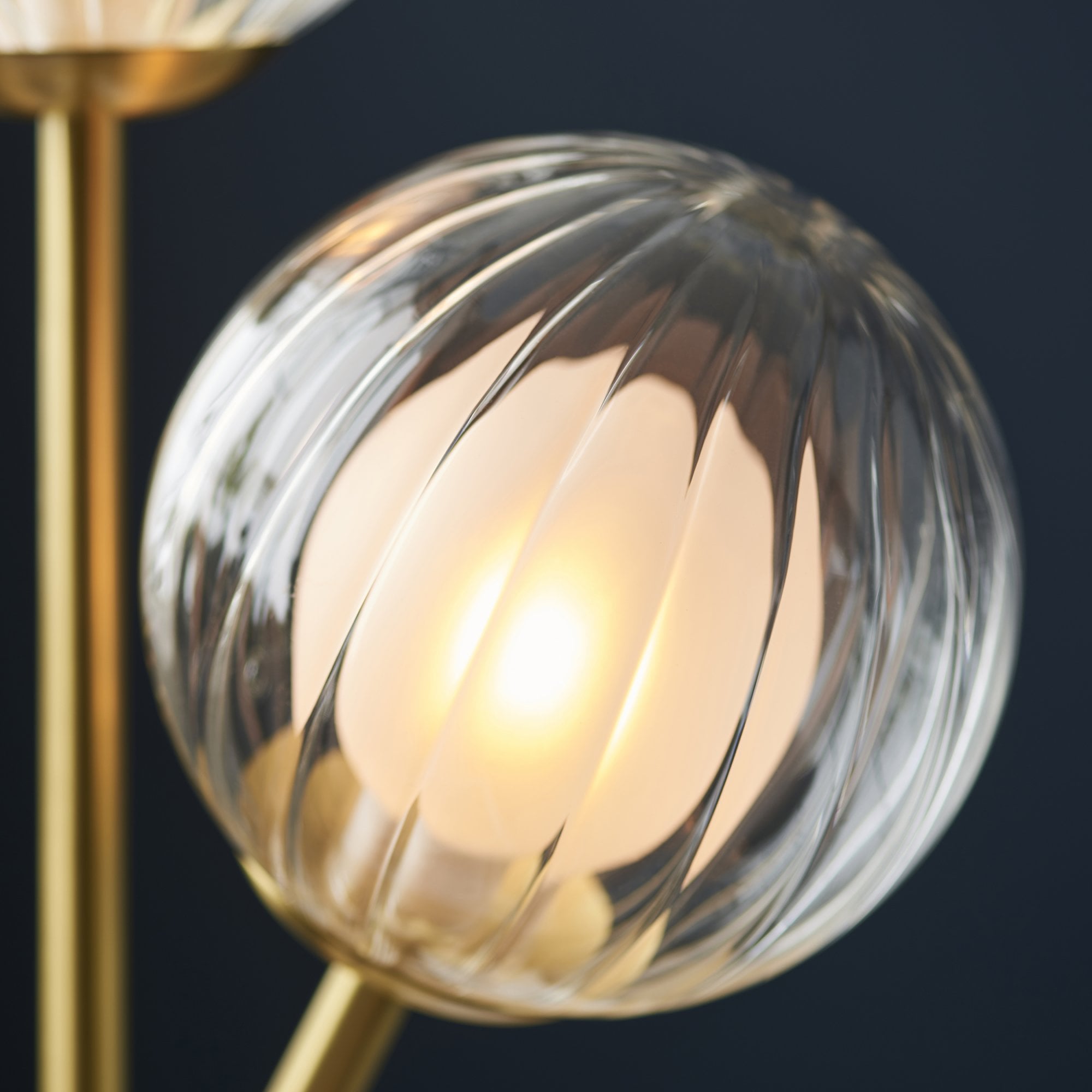 Utopia Matrix Round 2 Light Table Lamp - Satin Brass & Glass