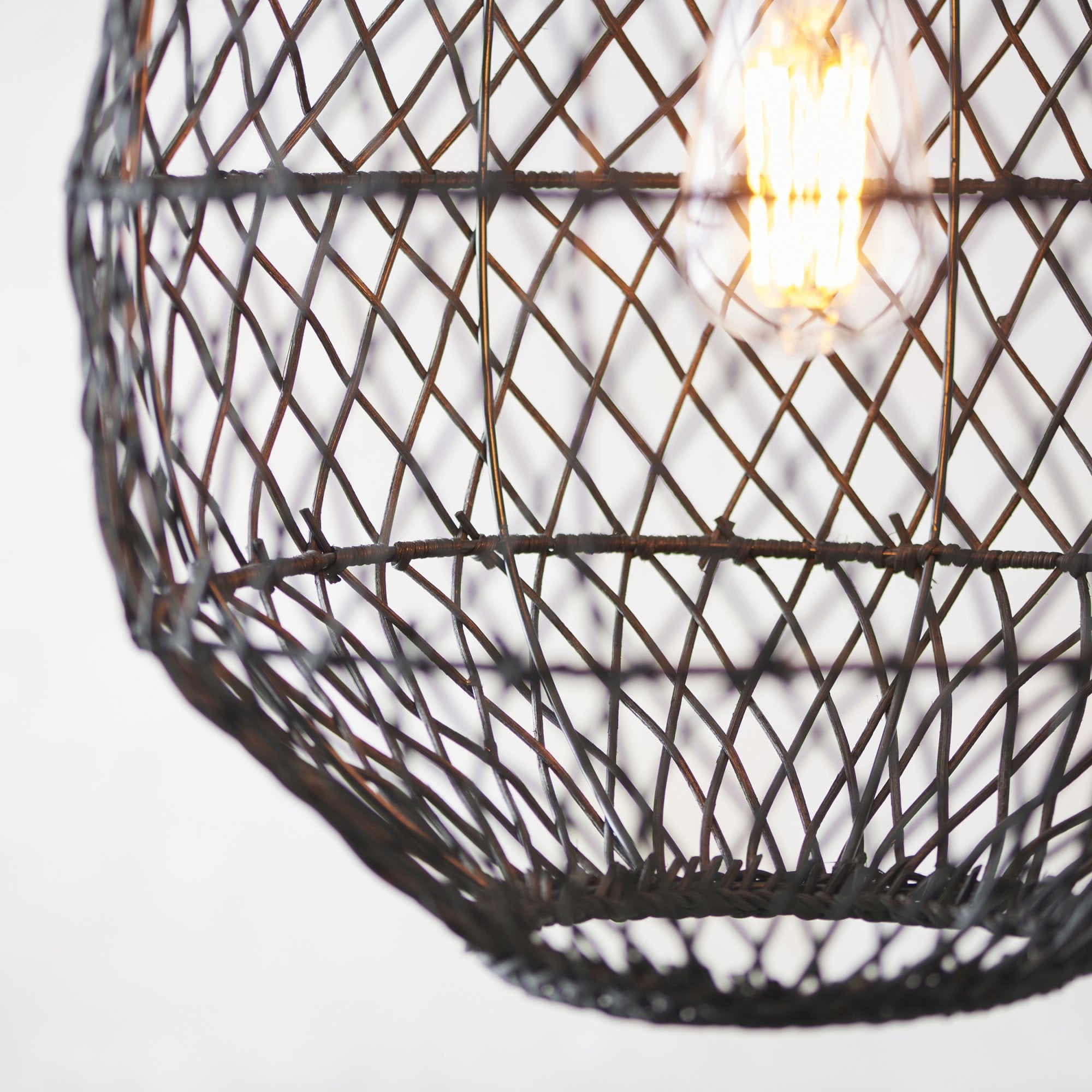 Endon Pimva Rattan Ceiling Pendant - Black