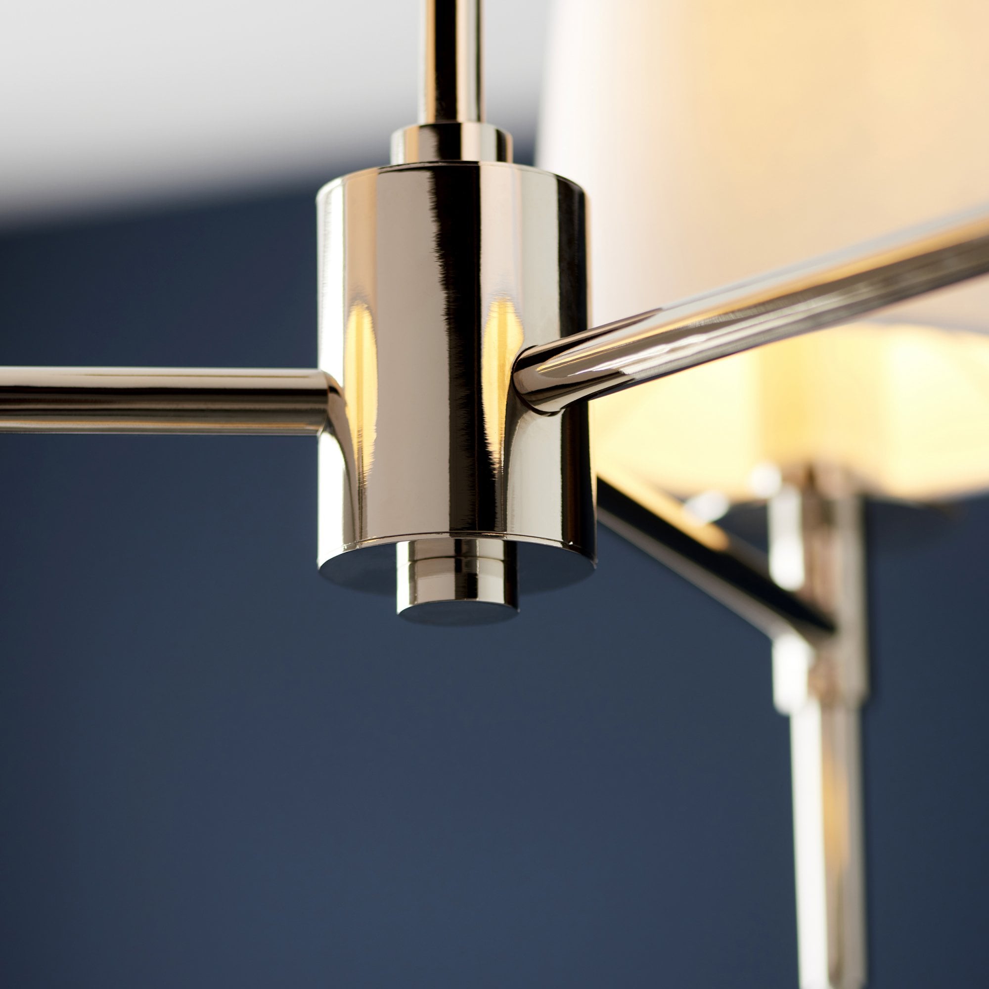 Utopia Eton 3 Light Multi Arm Pendant - Bright Nickel & Tapered Shades
